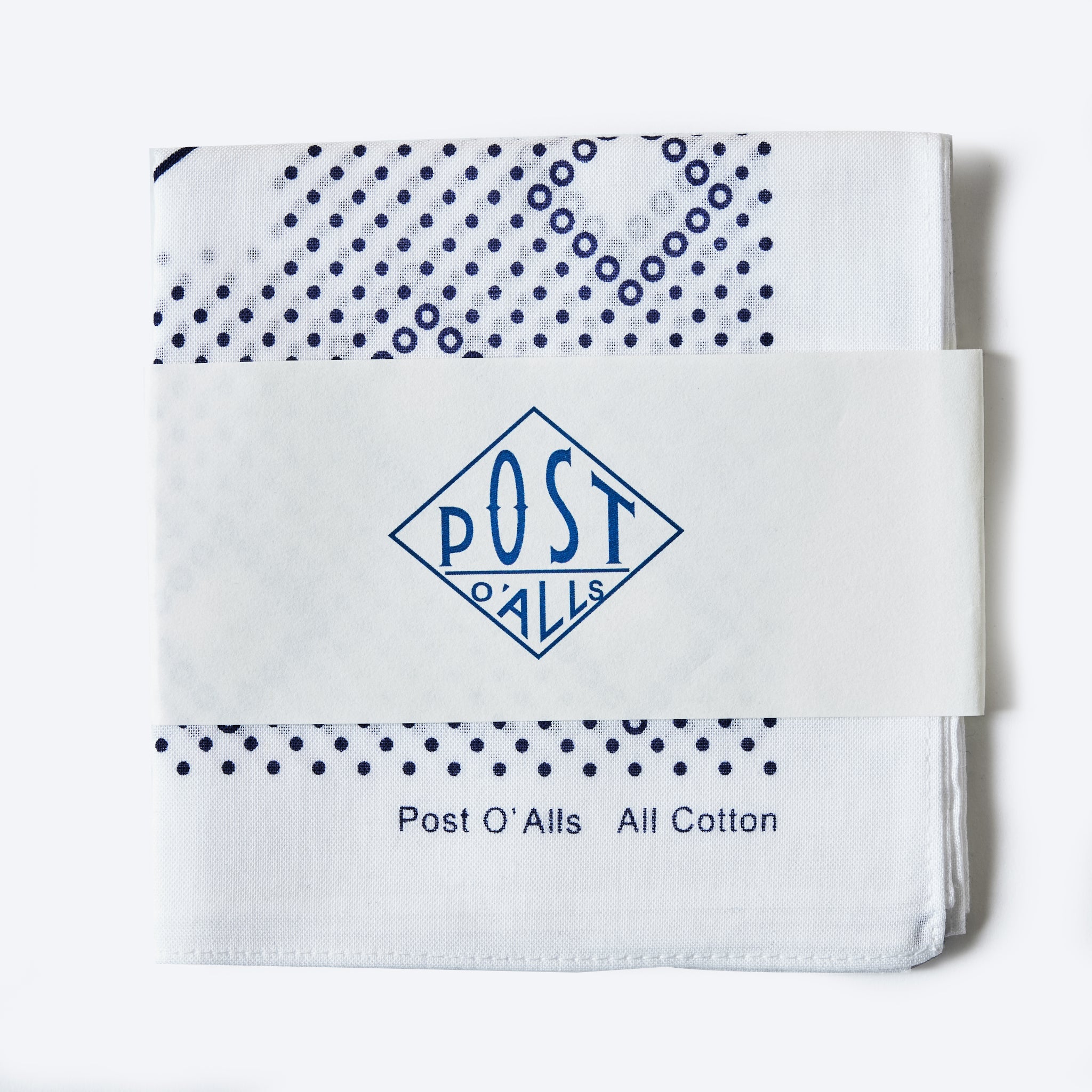 #4002-W Bean POST Bandana Hankie : bean white 45 x 45
