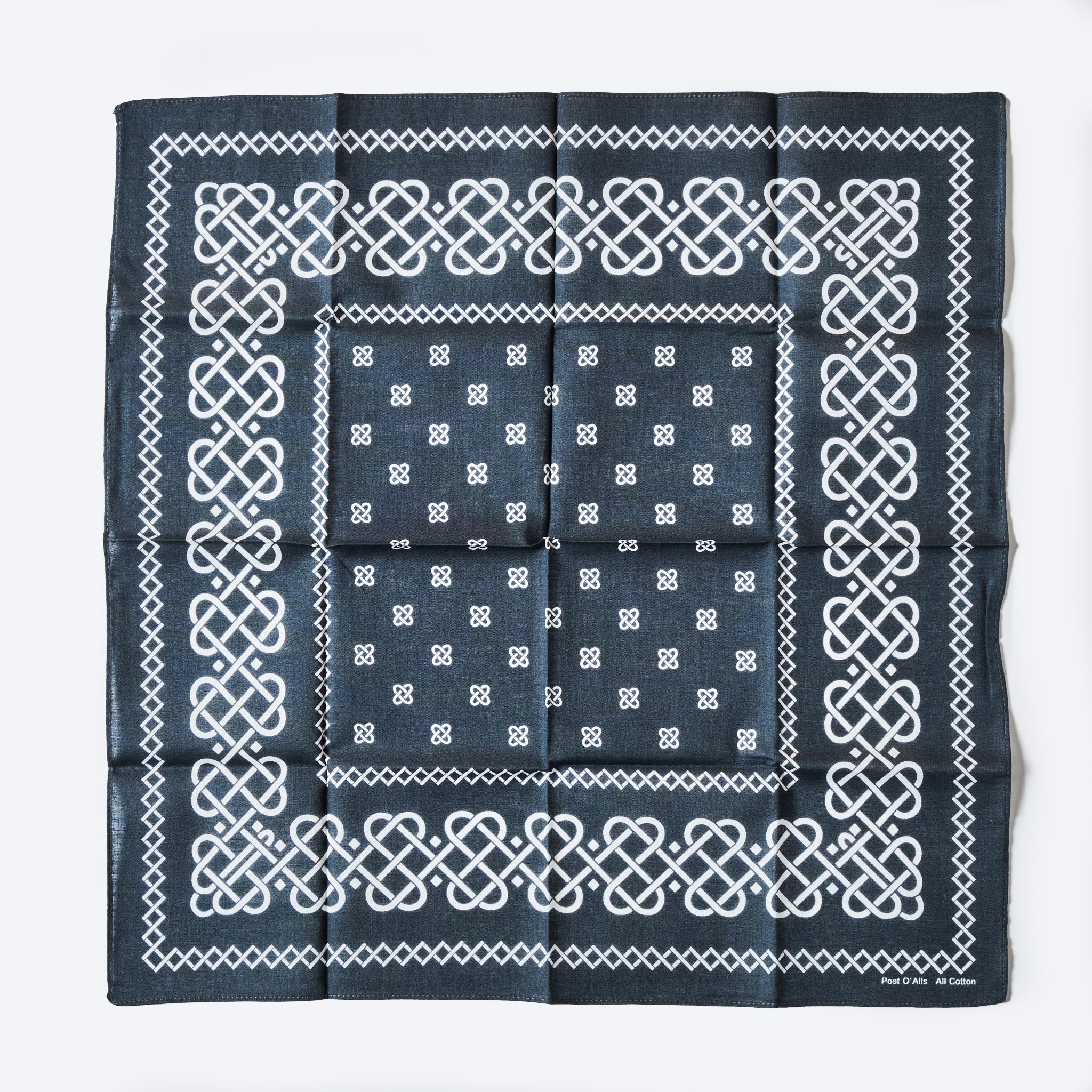 #4003-C Atomic POST Bandana Hankie : atomic charcoal 45 x 45