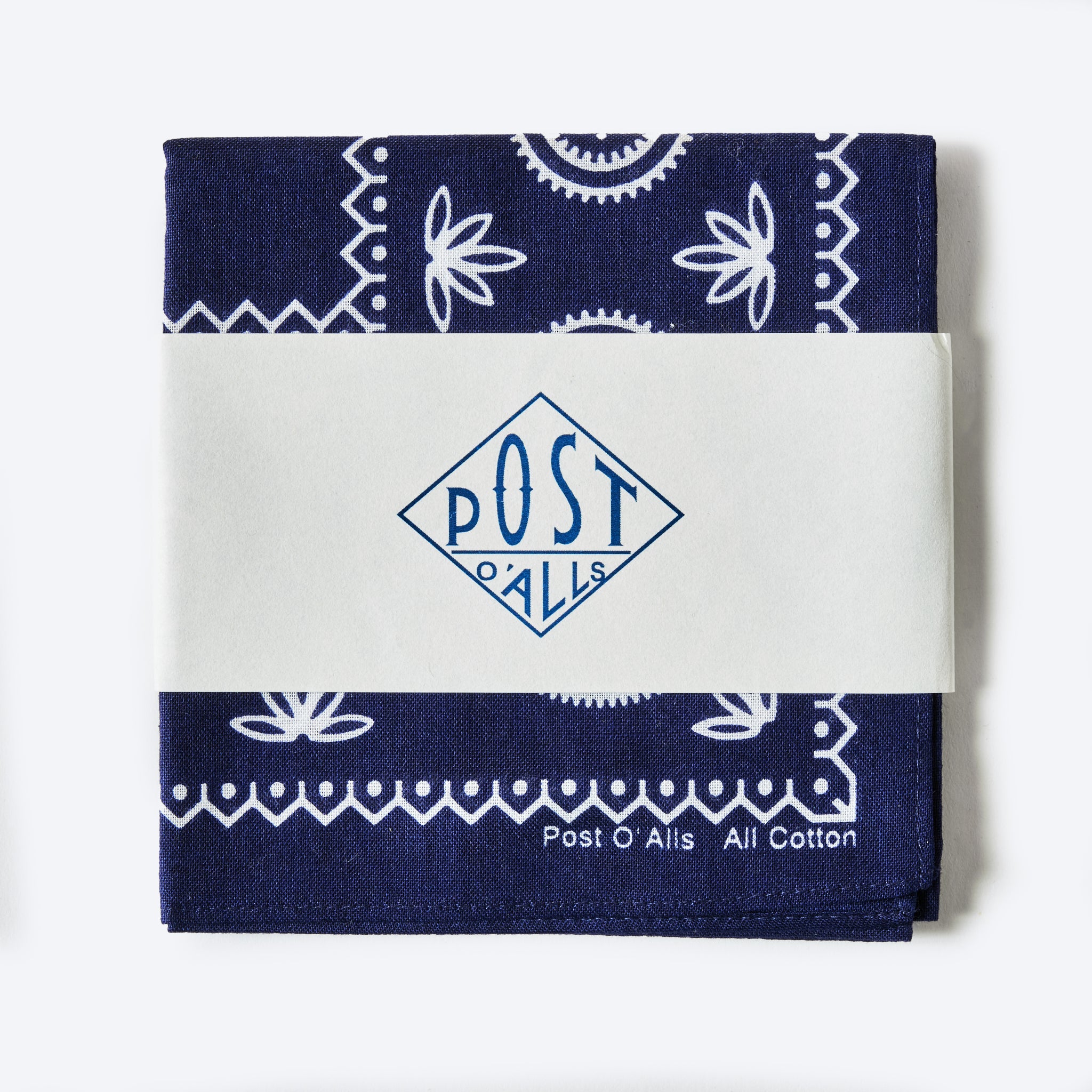 #4008-N Weed POST Bandana Hankie : weed navy 45 x 45