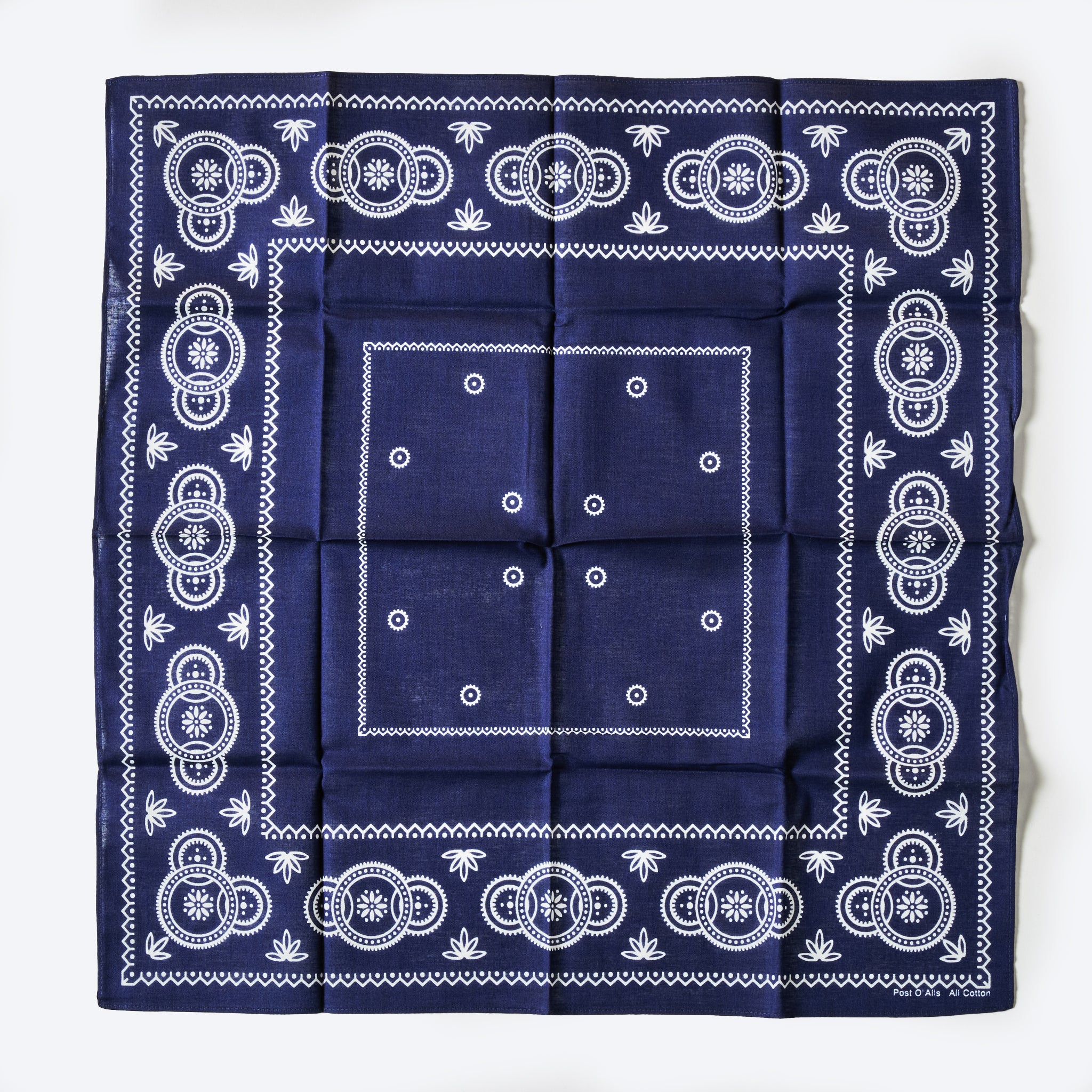 #4008-N Weed POST Bandana Hankie : weed navy 45 x 45