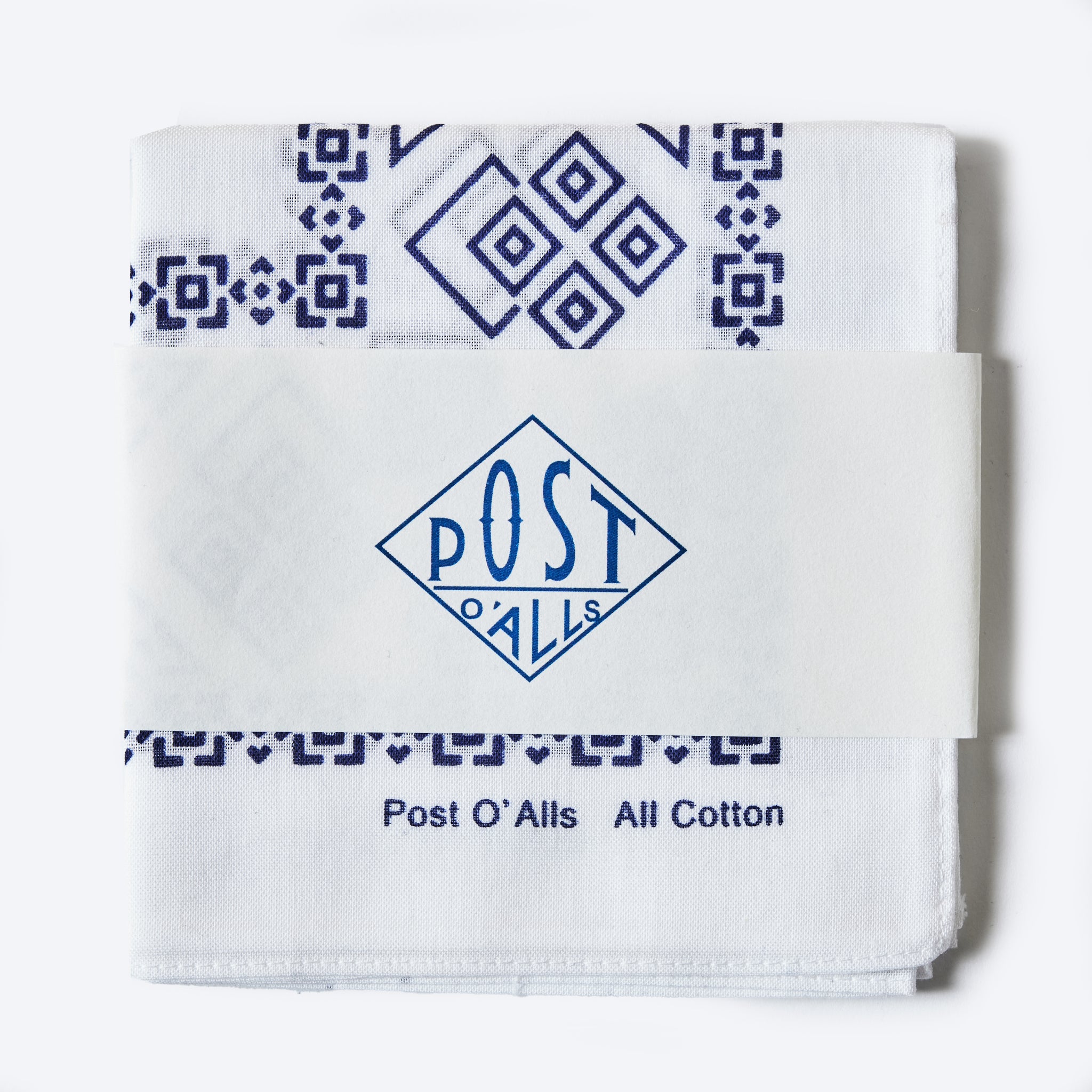 #4006-W Dia POST Bandana Hankie : dia white 45 x 45