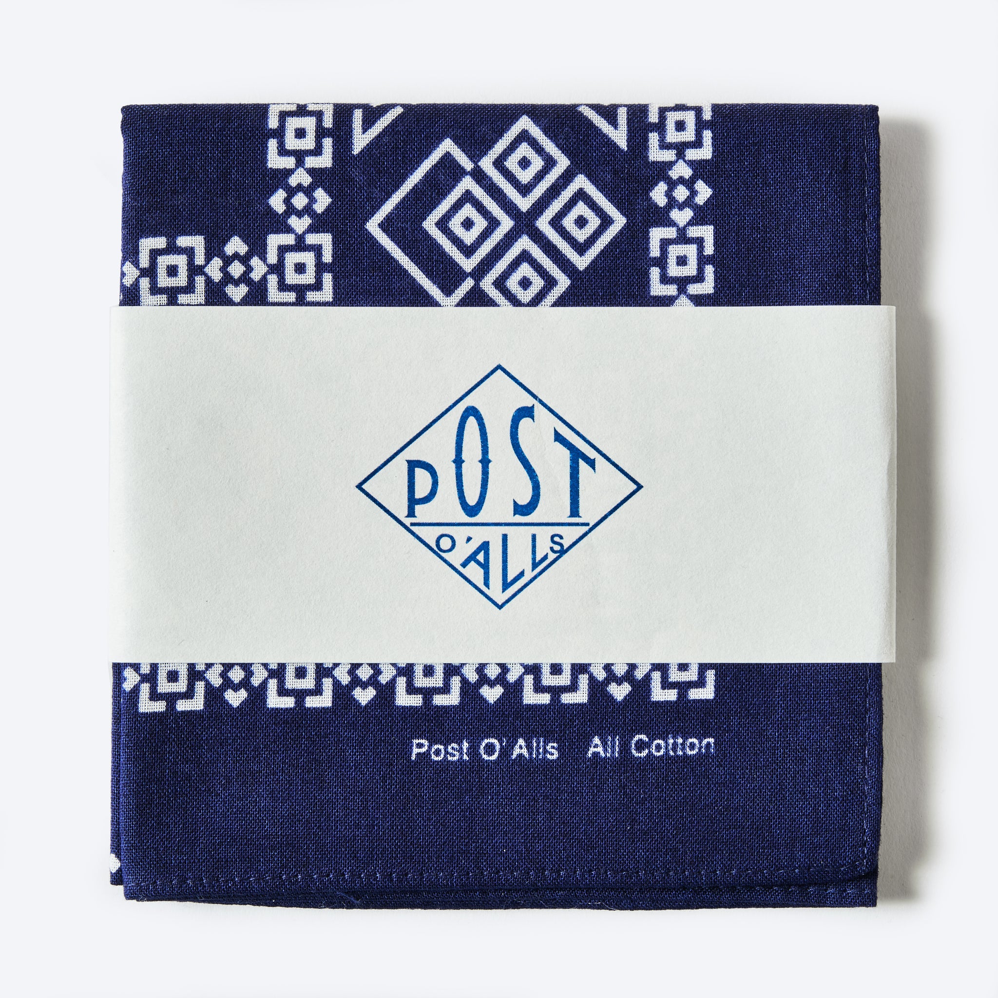 #4006-N Dia POST Bandana Hankie : dia navy 45 x 45