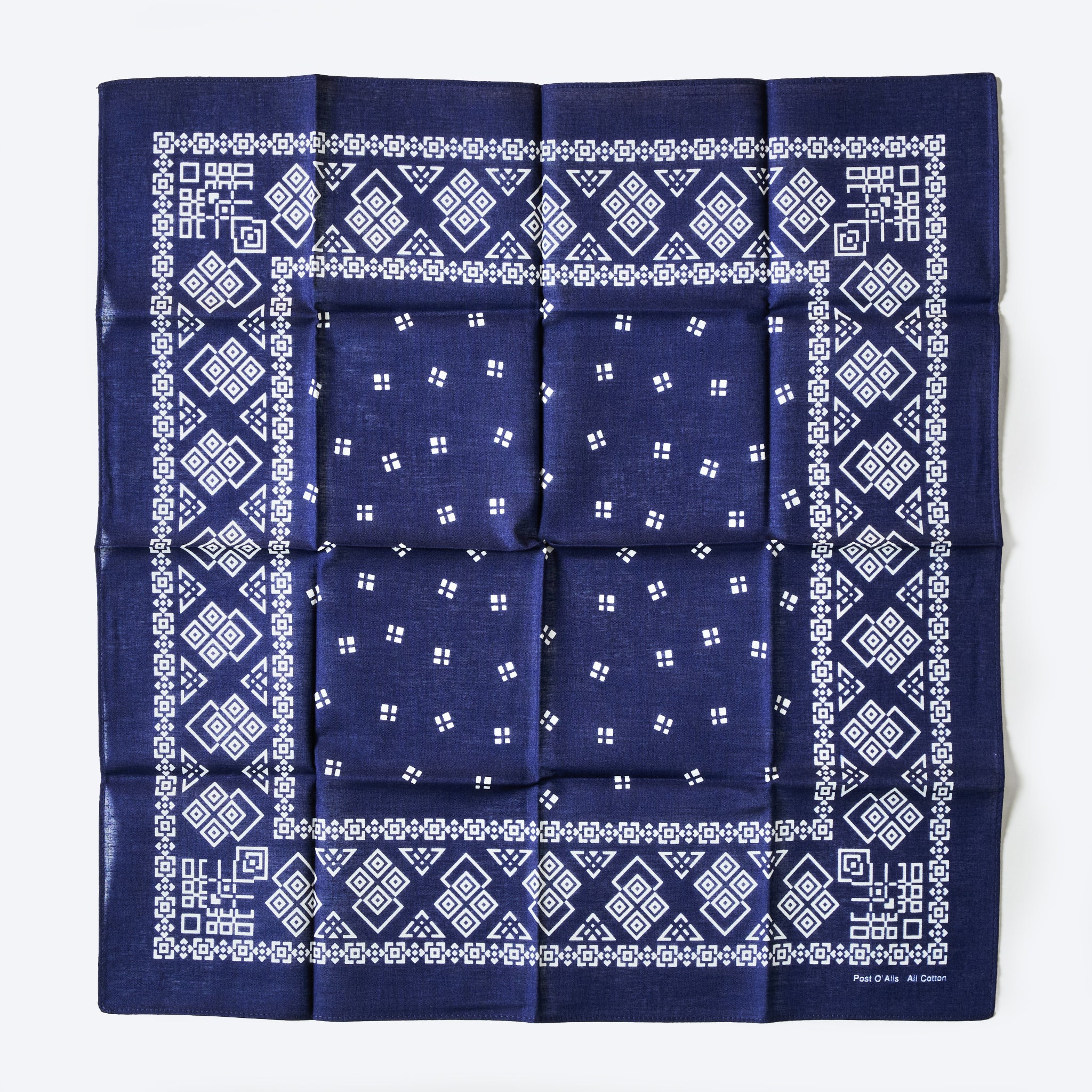 #4006-N Dia POST Bandana Hankie : dia navy 45 x 45
