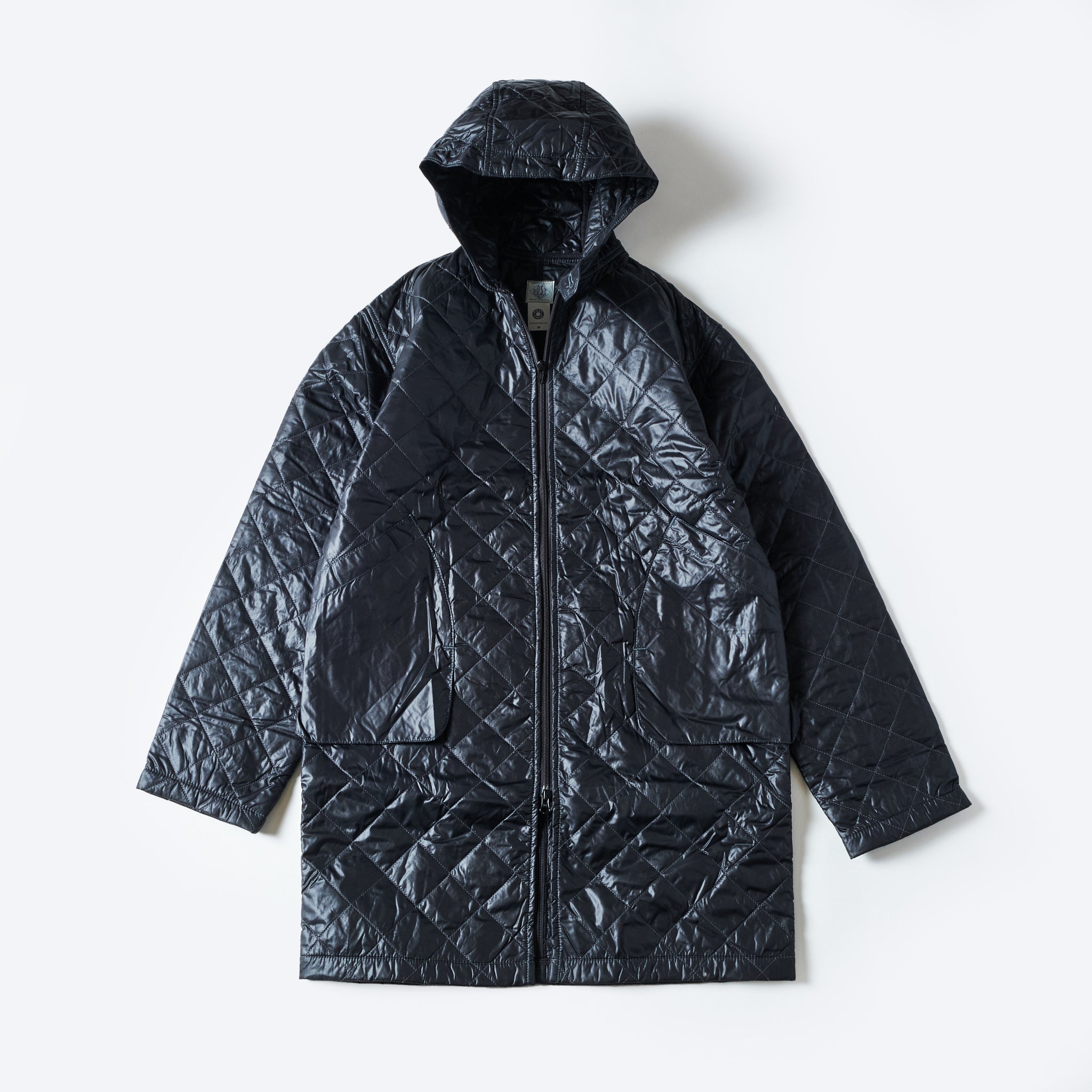 #2137-QT1 Streamliner Coat : quilted nylon taffeta black "Dead Stock"
