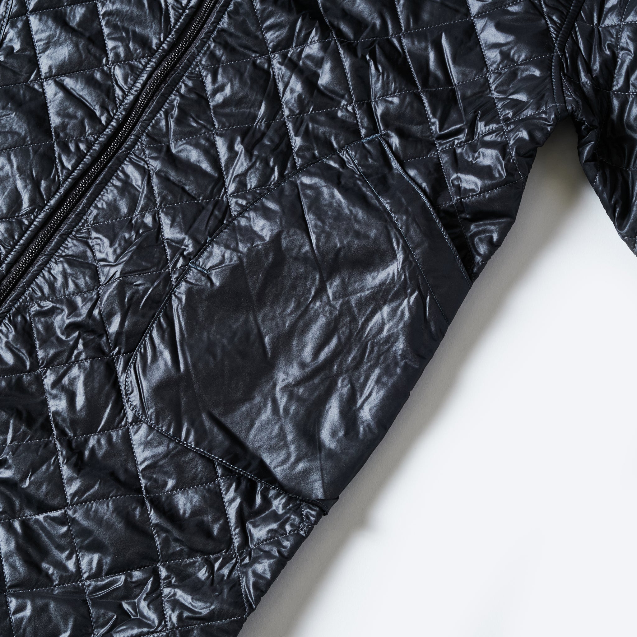 #2137-QT1 Streamliner Coat : quilted nylon taffeta black "Dead Stock"