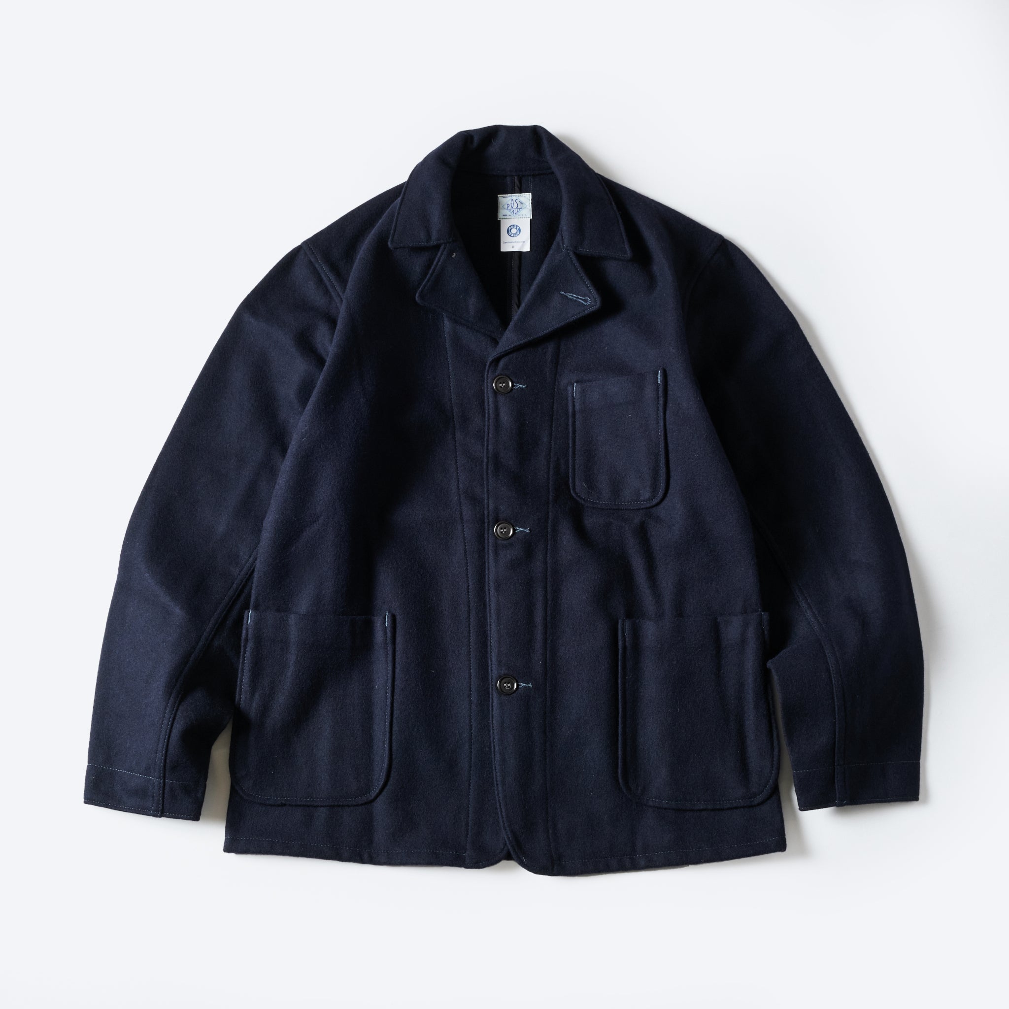 #2140-WM1 OK Rider : wool melton navy "Dead Stock"