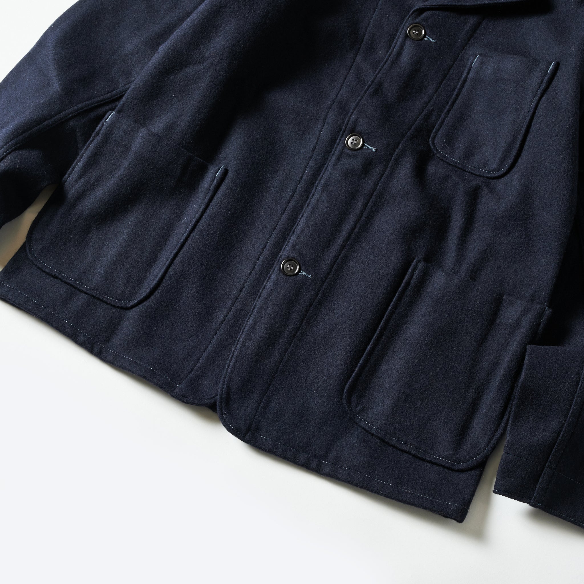 #2140-WM1 OK Rider : wool melton navy "Dead Stock"