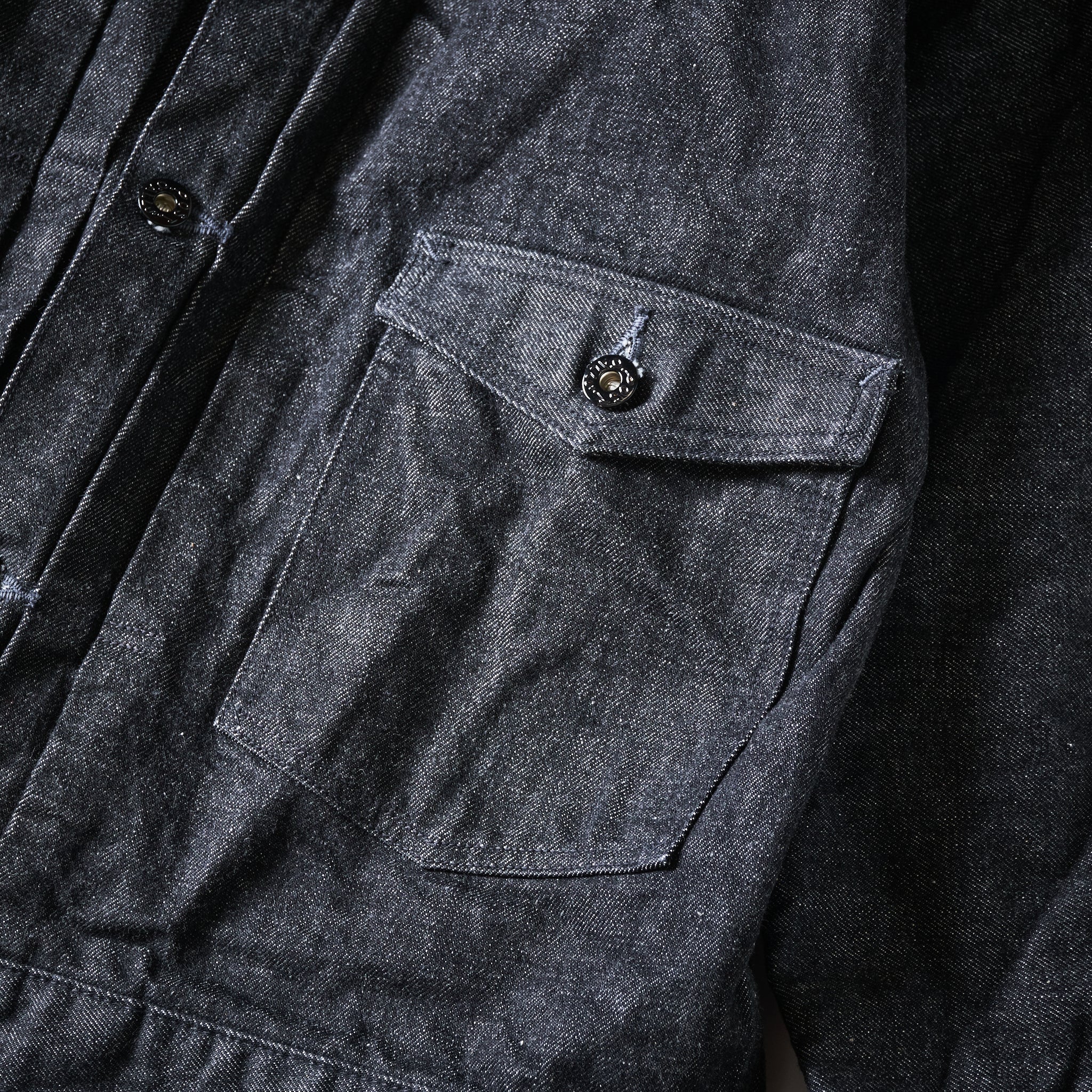 #1108-12DB Ranchero : 12oz. selvedge denim black