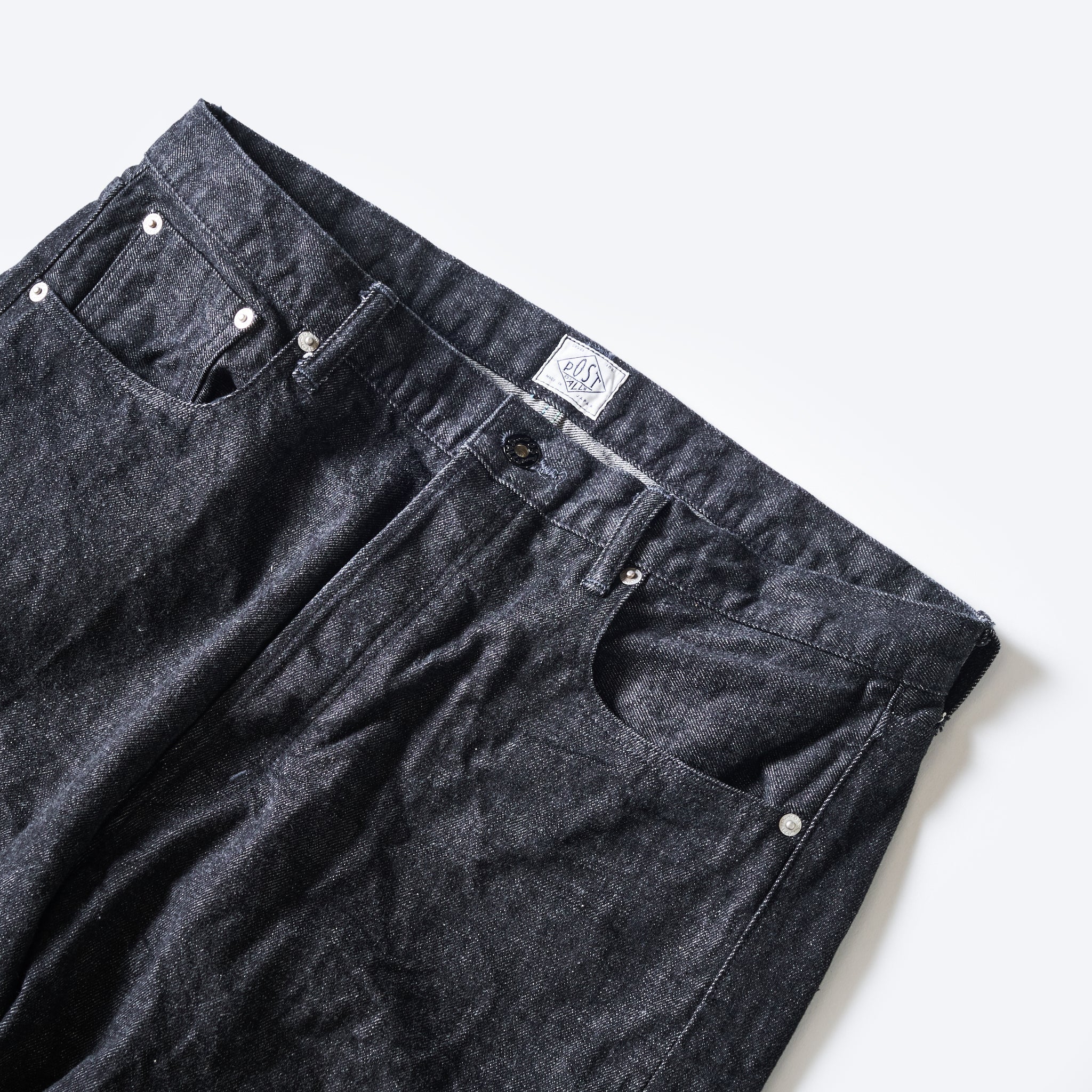 #1382-12DB No.1 Five Pocket : 12oz. selvedge denim black