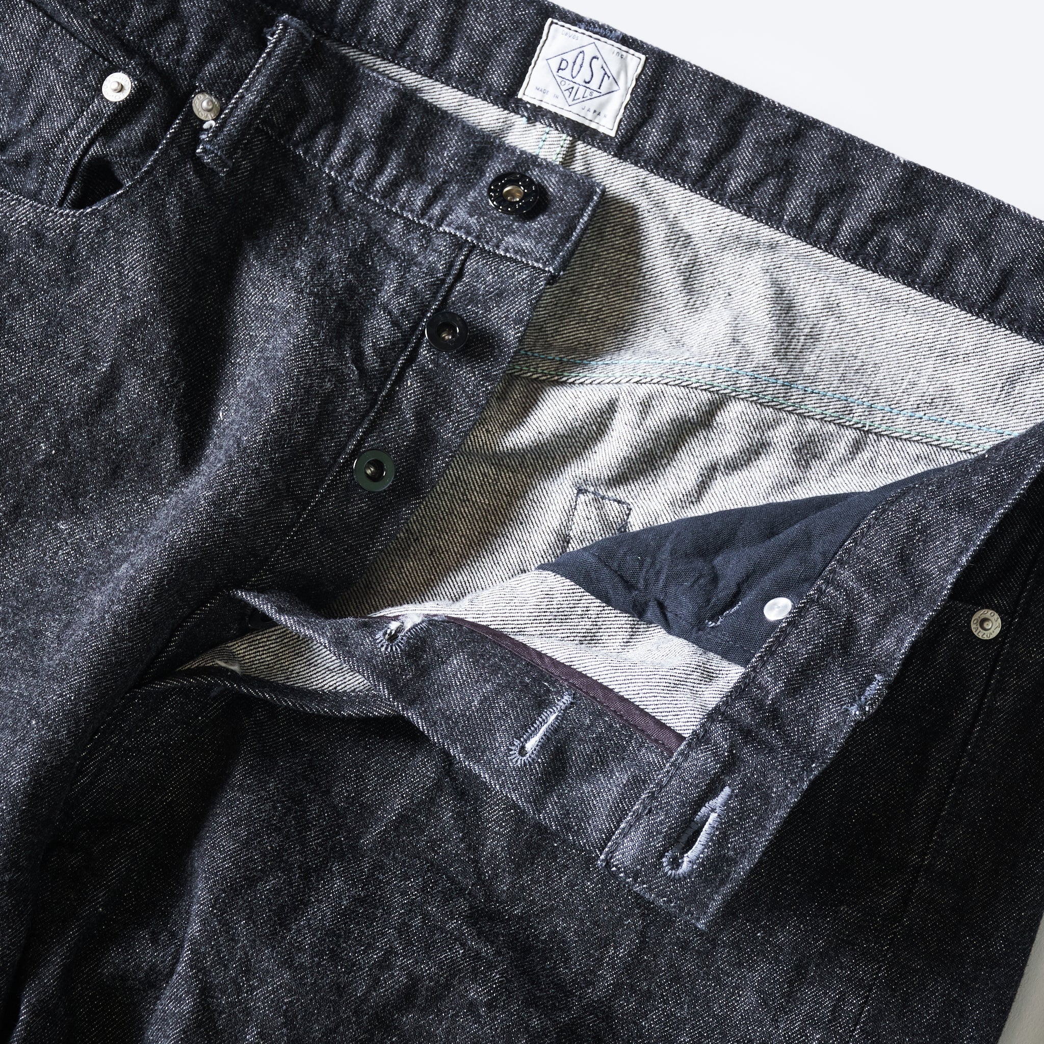 #1382-12DB No.1 Five Pocket : 12oz. selvedge denim black