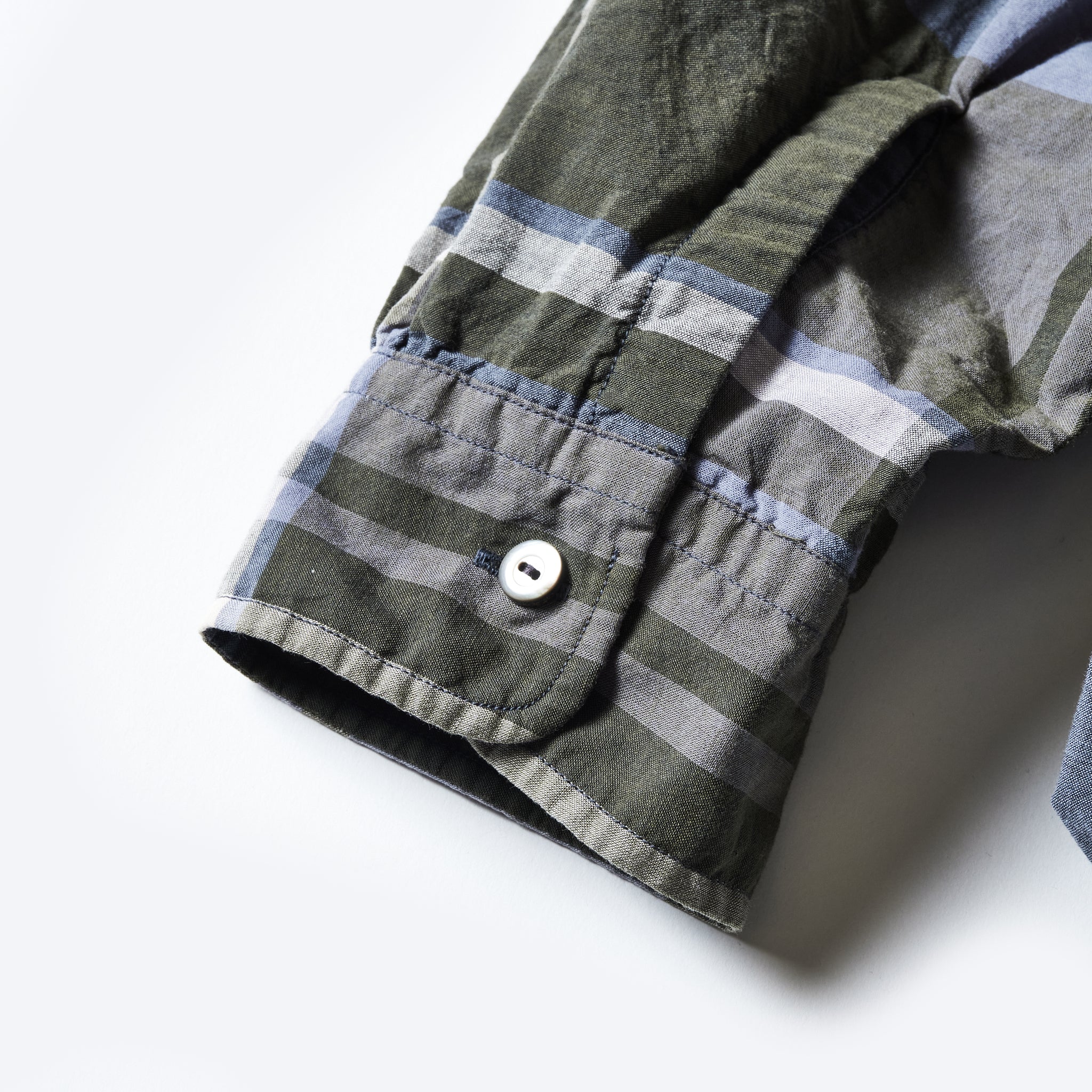 #3220W-FPW2 NEUTRA 5-W : feather chambray plaid W-ply moss
