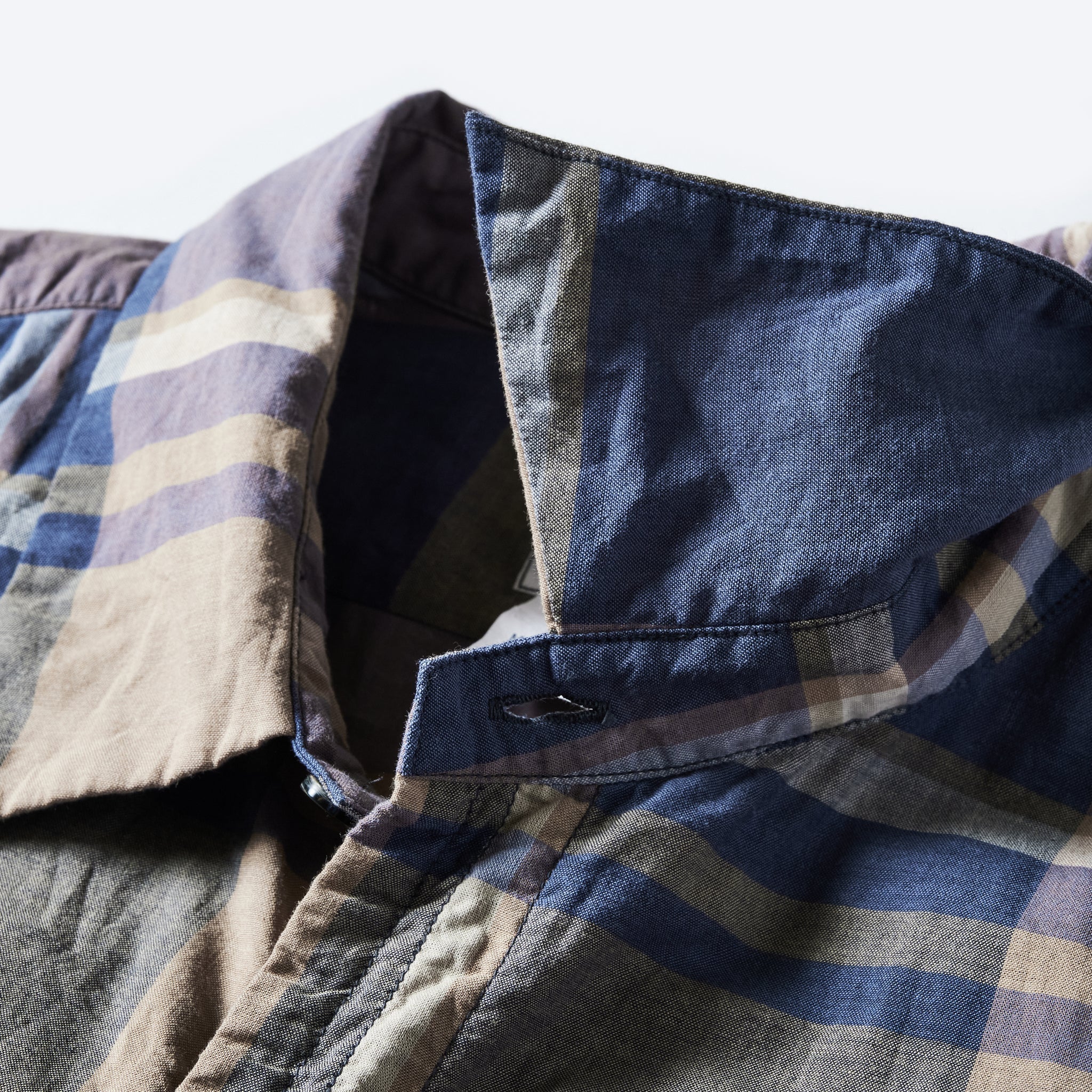 #3220W-FPW1 NEUTRA 5-W : feather chambray plaid W-ply blue