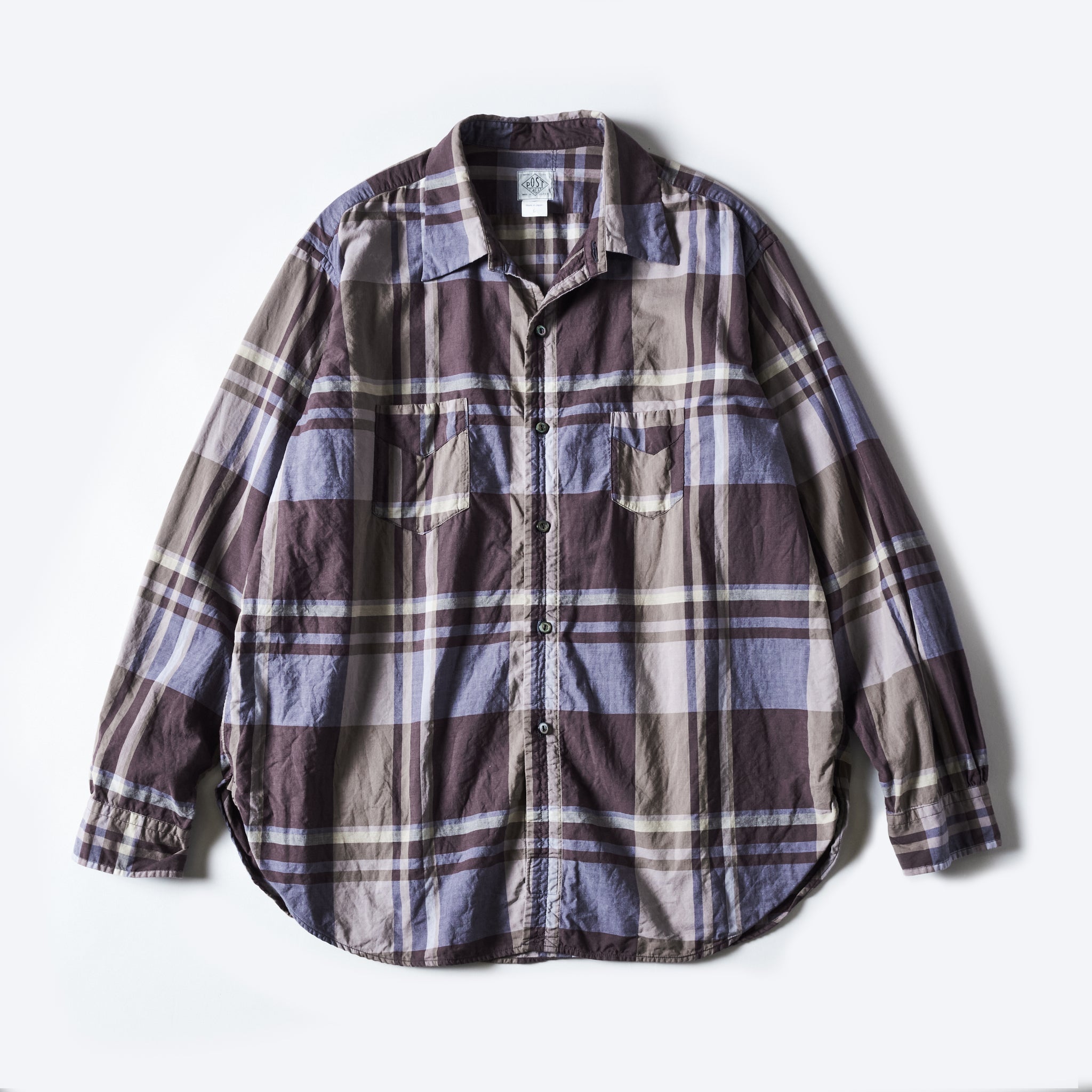 #3220W-FPW3 NEUTRA 5-W : feather chambray plaid W-ply maroon