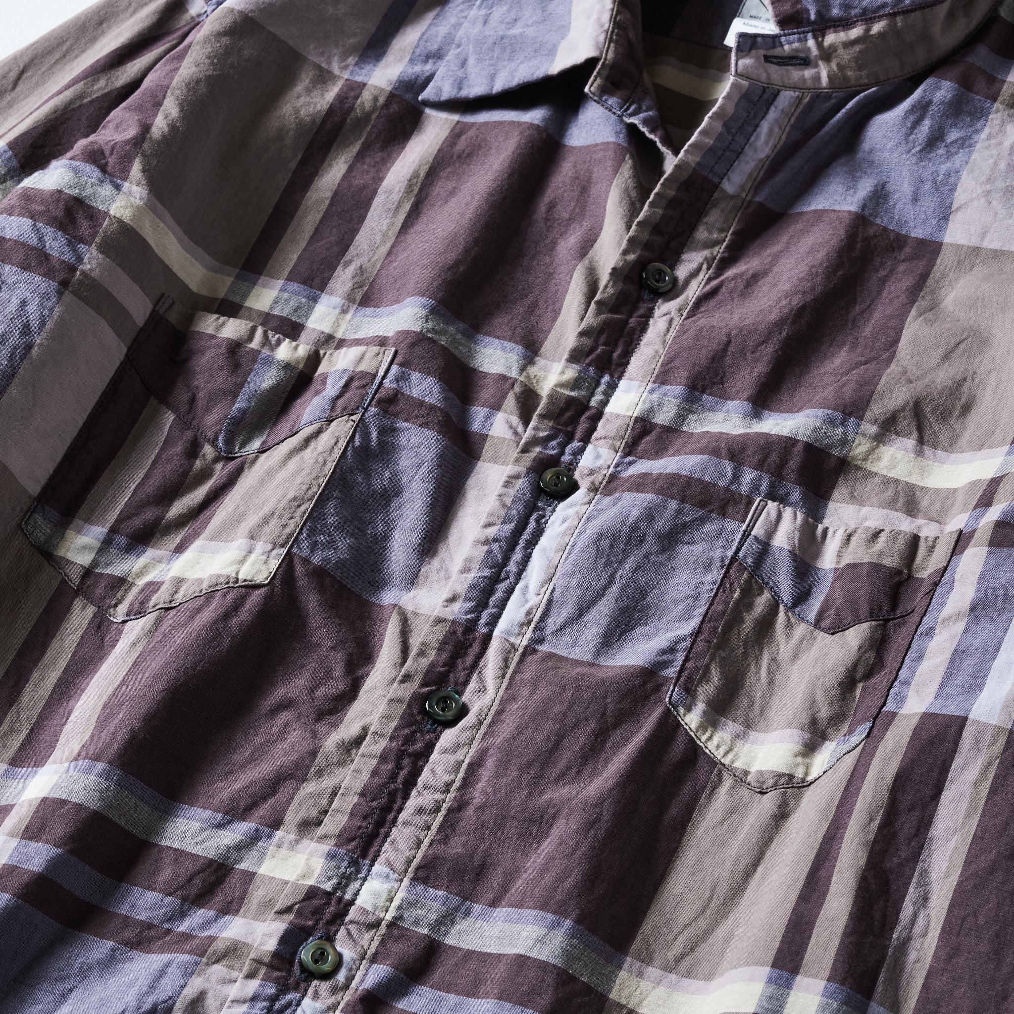 #3220W-FPW3 NEUTRA 5-W : feather chambray plaid W-ply maroon