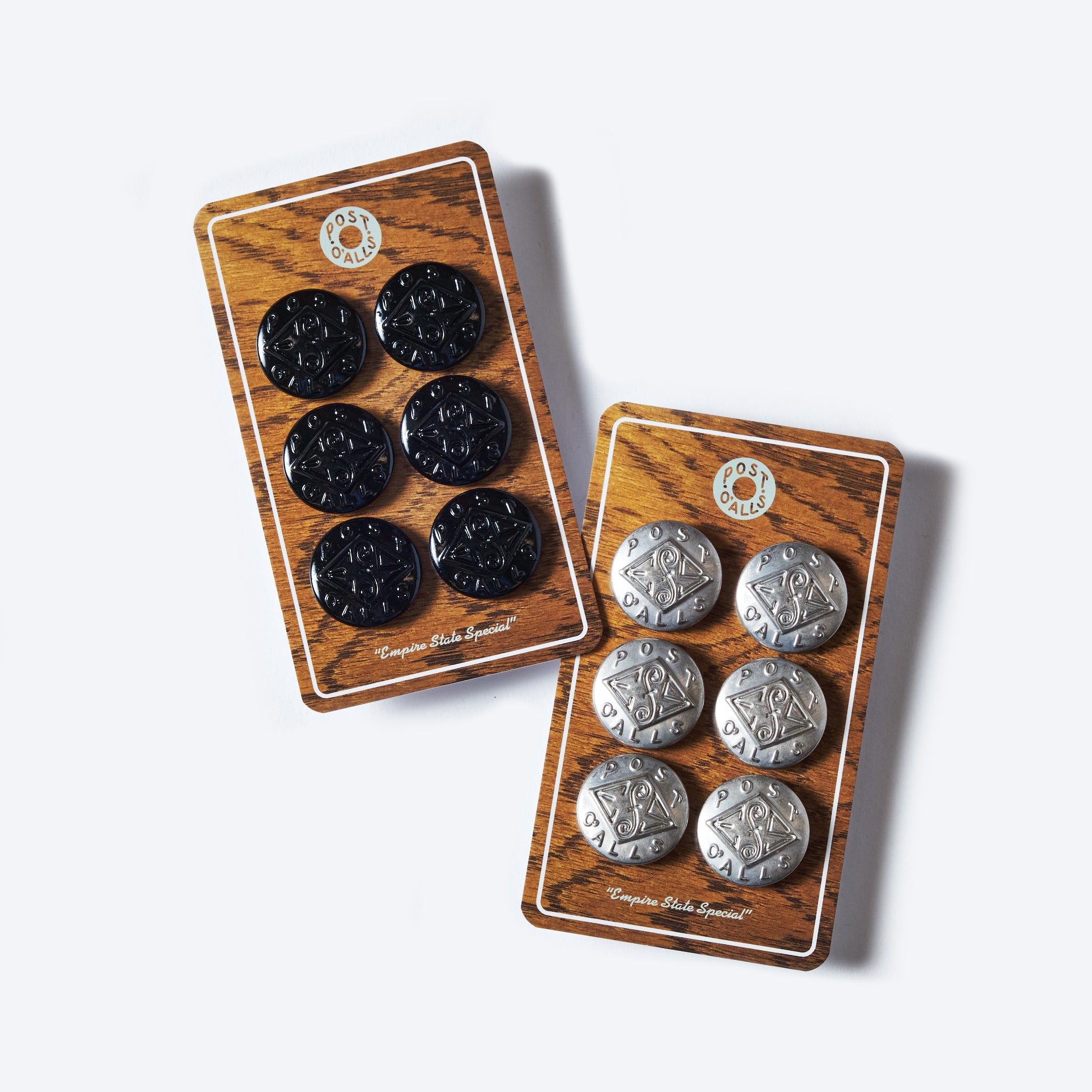 Post O'Alls : Change Button Set (silver / black) 6 pieces for jacket