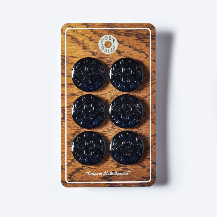 Post O'Alls : Change Button Set (silver / black) 6 pieces