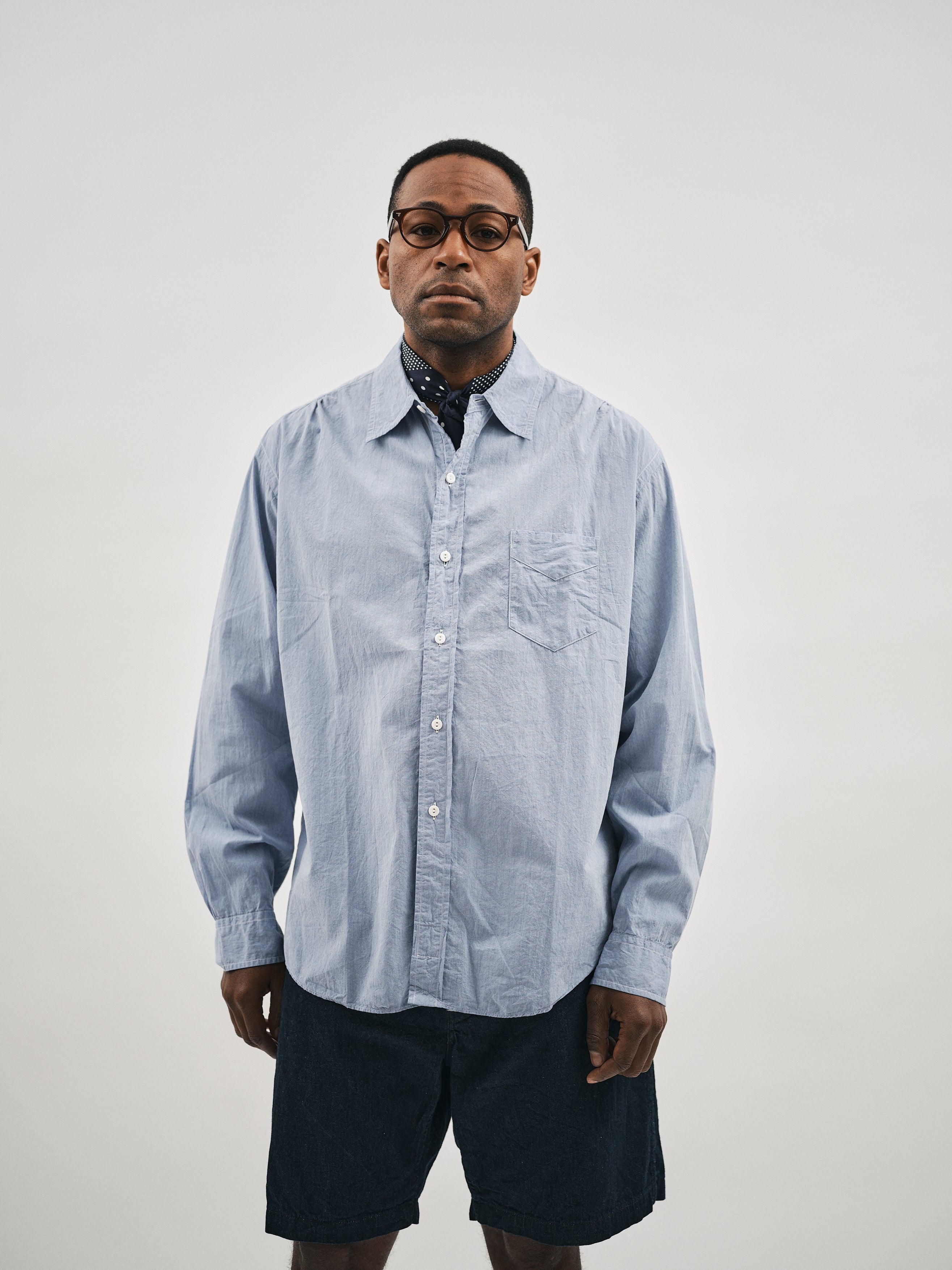 3232-HBL Original BL Shirt : high count broadcloth lt.blue