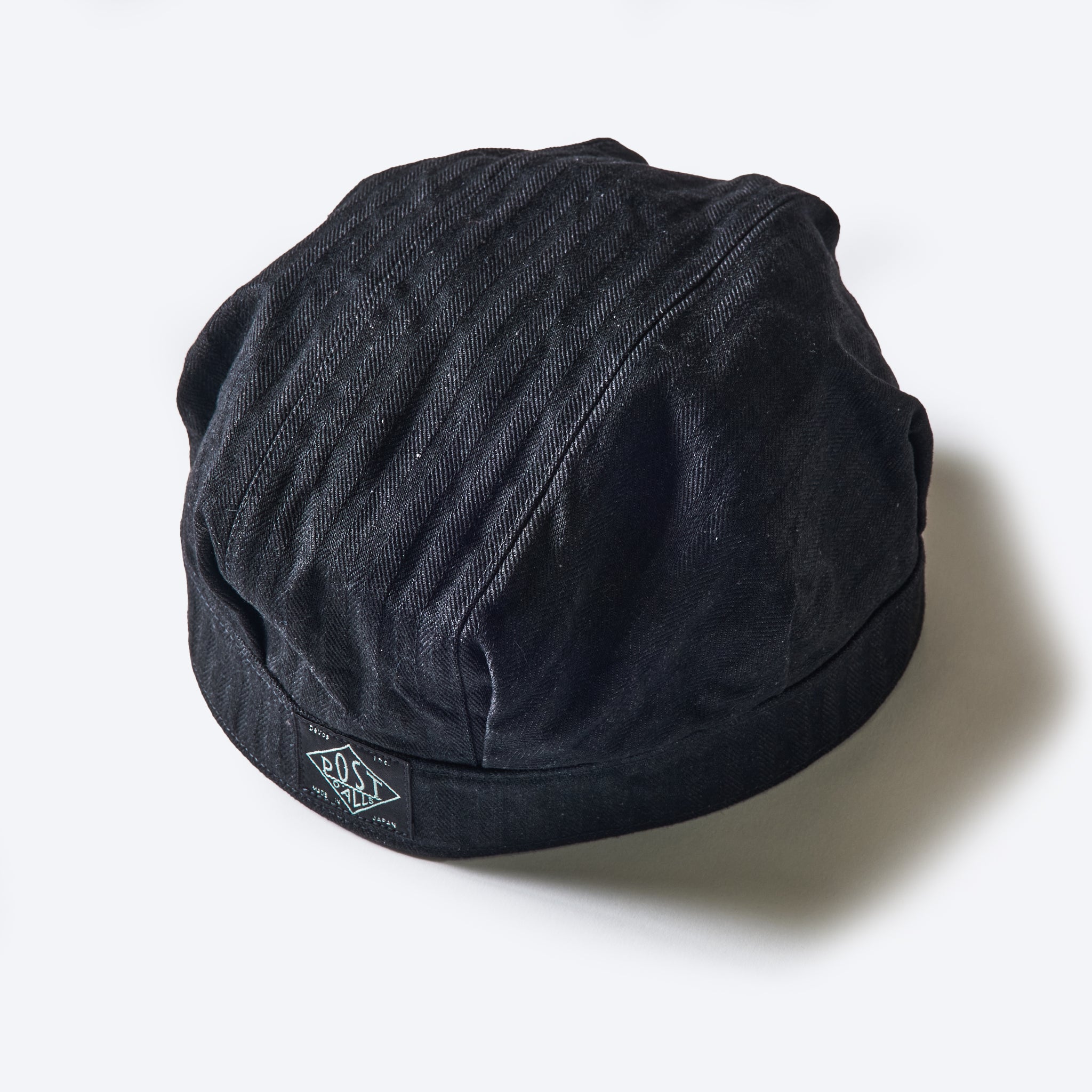 #1601-HBB Engineers' Cap : herringbone denim black