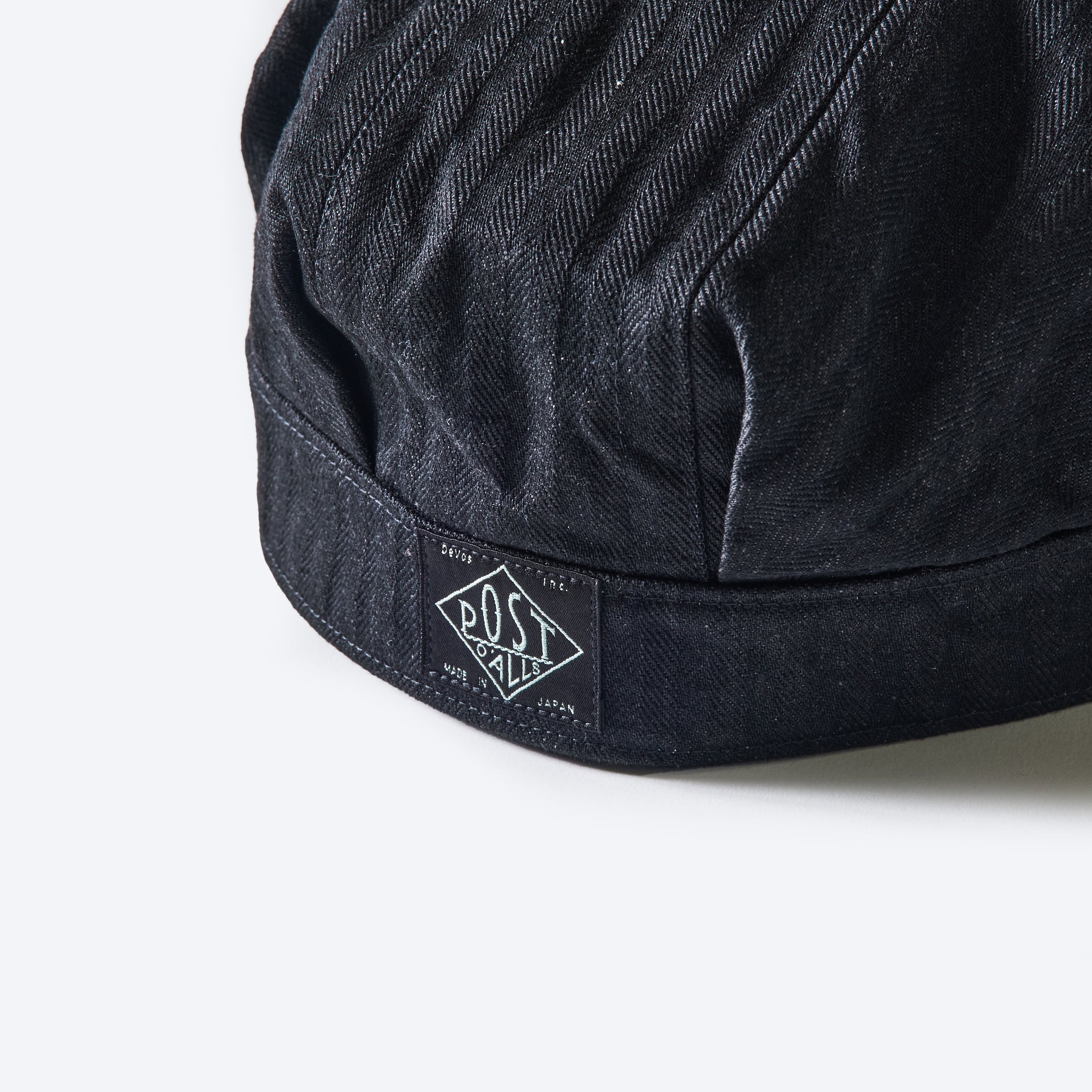 #1601-HBB Engineers' Cap : herringbone denim black