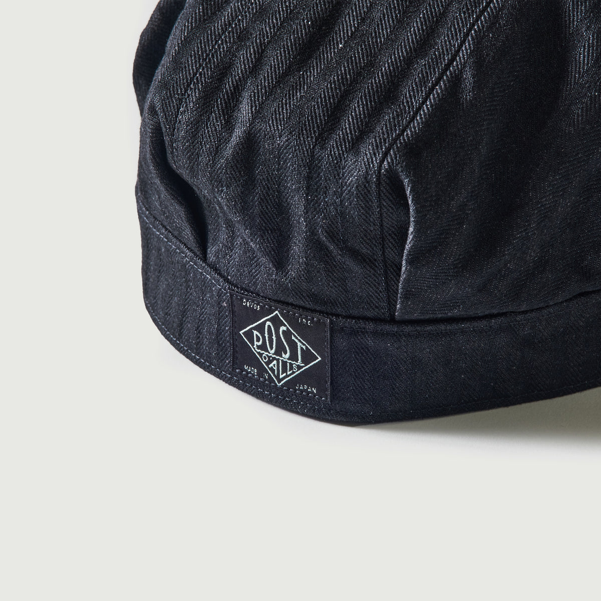 #1601-HBB Engineers' Cap : herringbone denim black