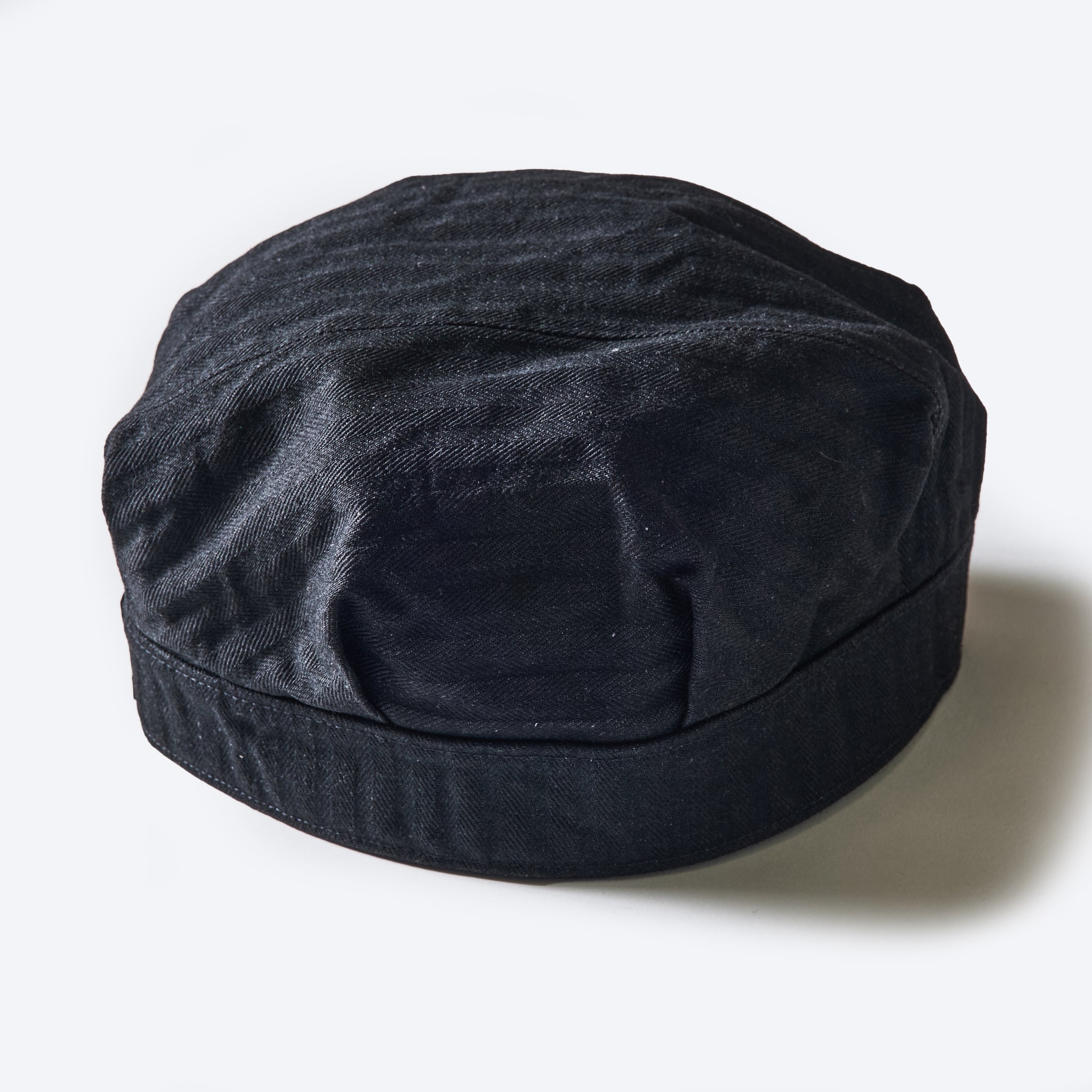 #1601-HBB Engineers' Cap : herringbone denim black