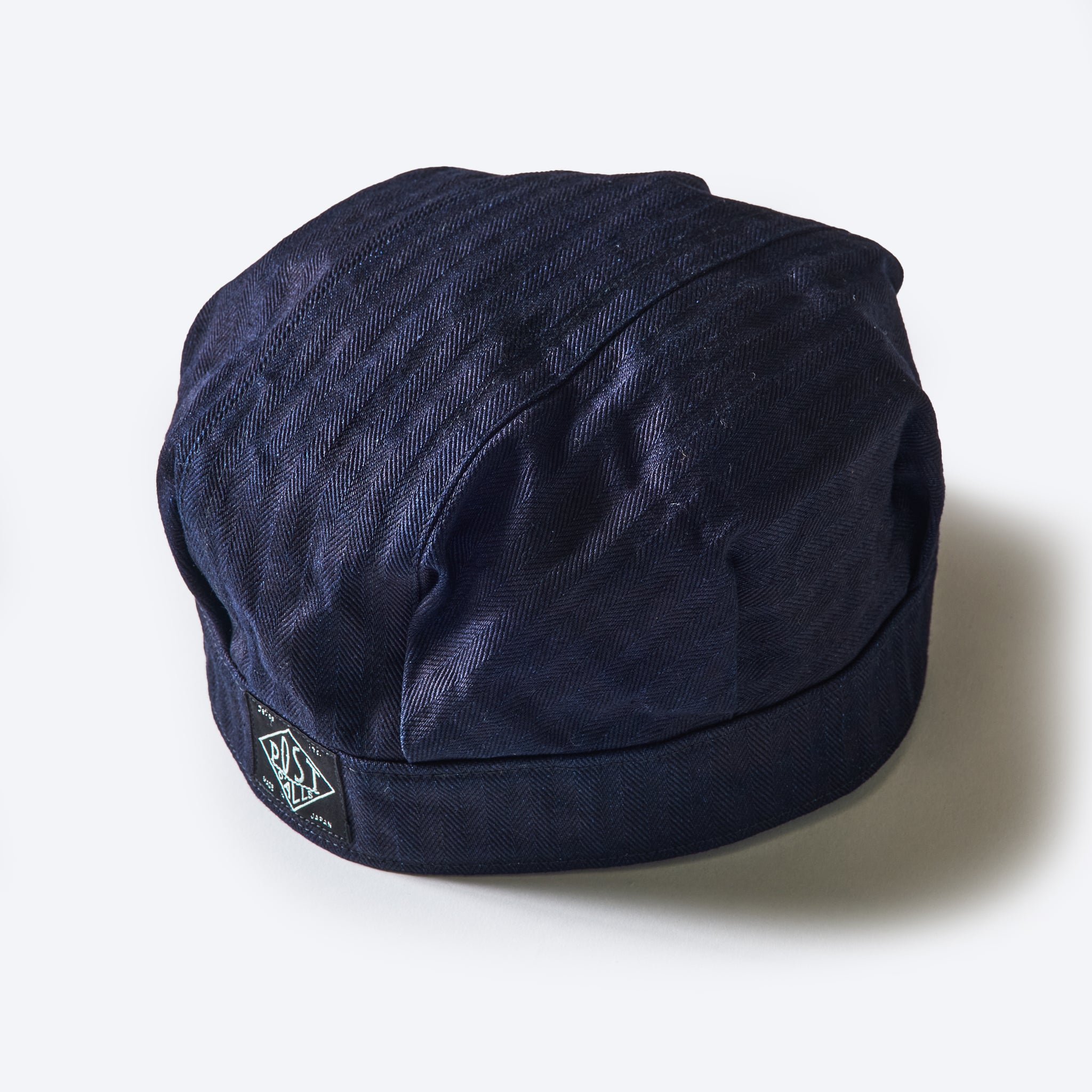 #1601-HBI Engineers' Cap : herringbone denim double indigo
