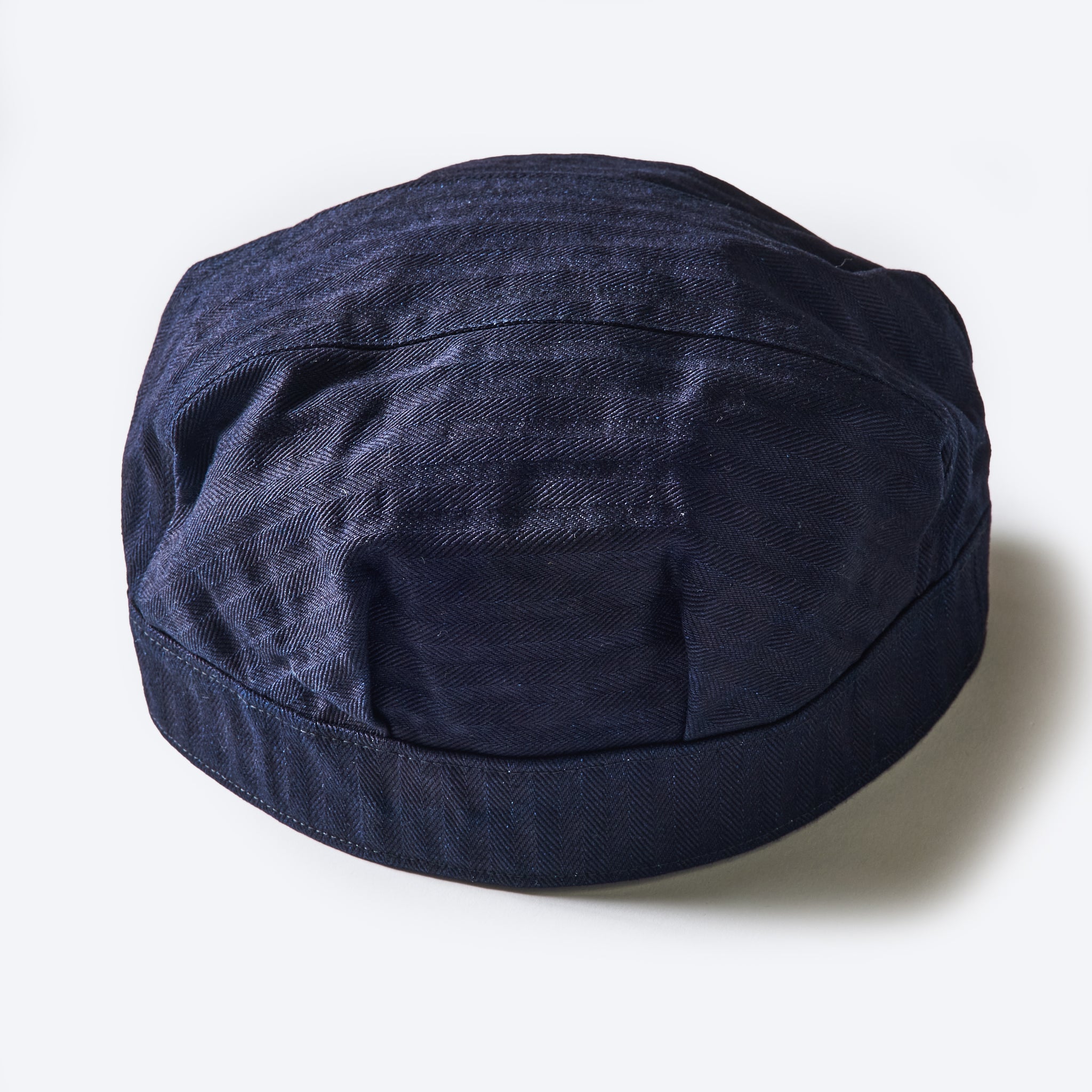 #1601-HBI Engineers' Cap : herringbone denim double indigo