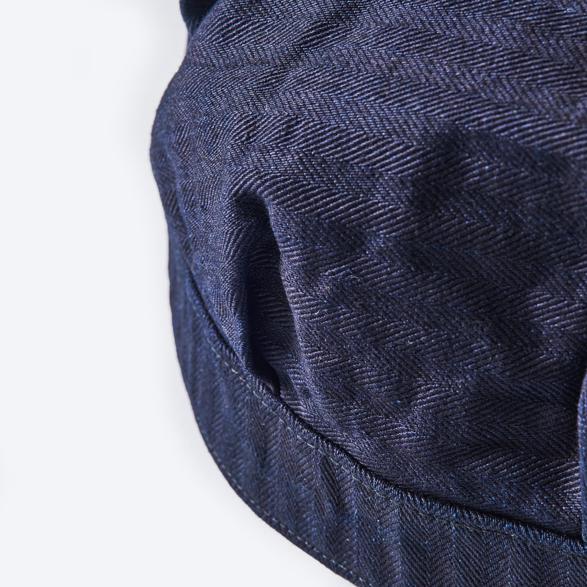 #1601-HBI Engineers' Cap : herringbone denim double indigo