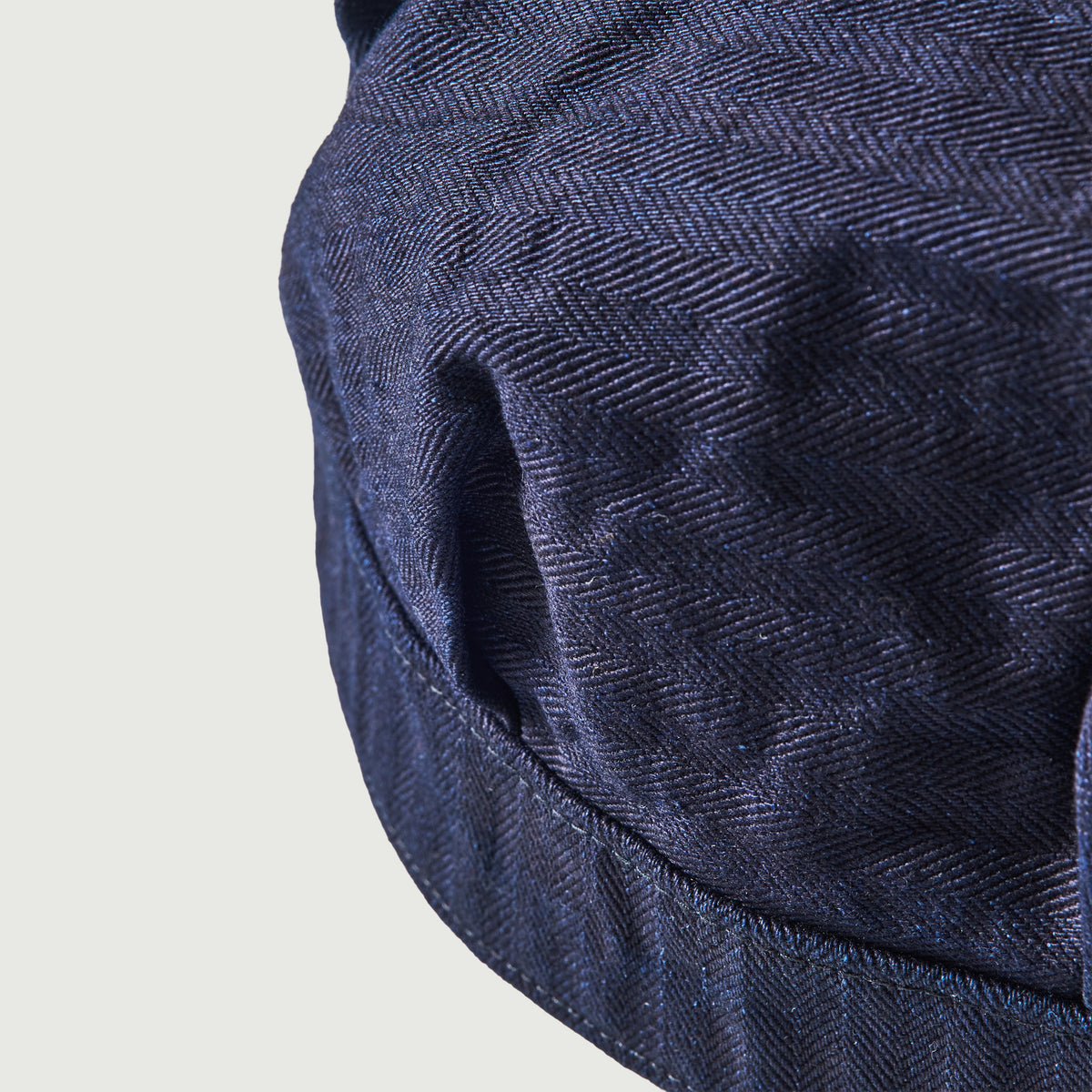 #1601-HBI Engineers' Cap : herringbone denim double indigo