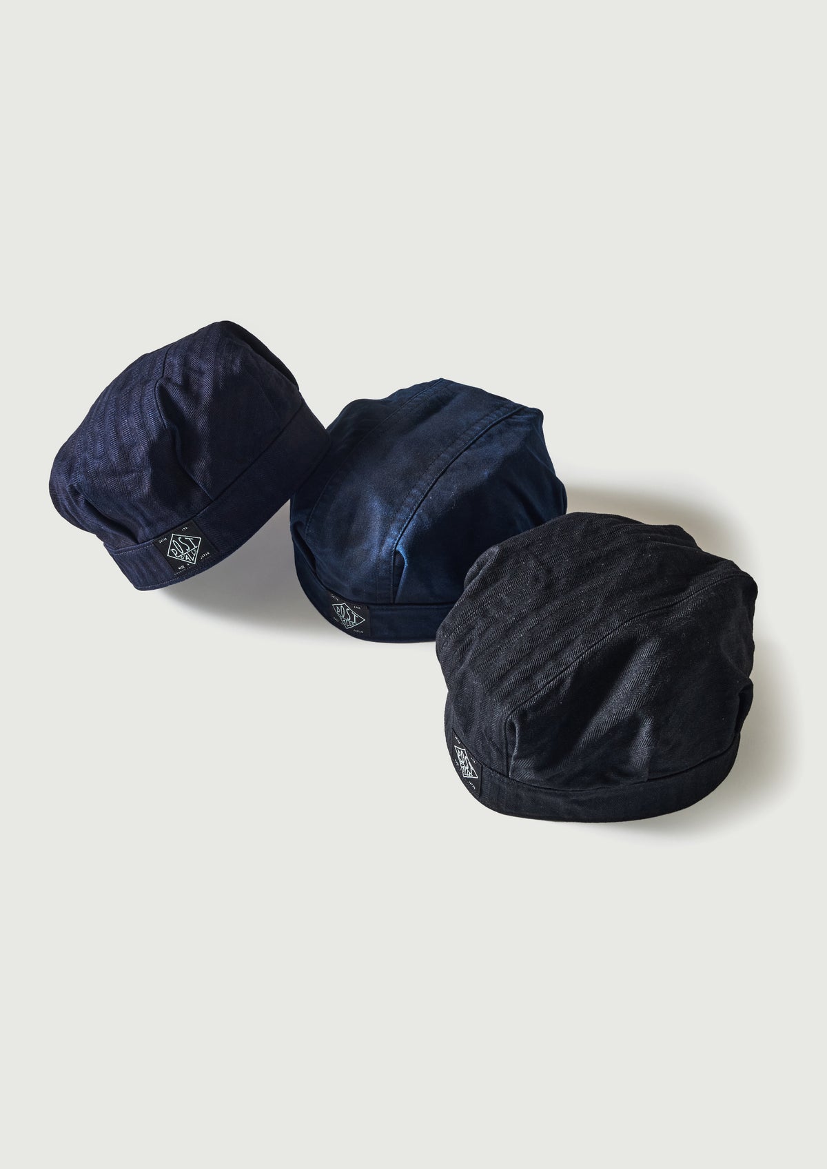 #1601-HBI Engineers' Cap : herringbone denim double indigo
