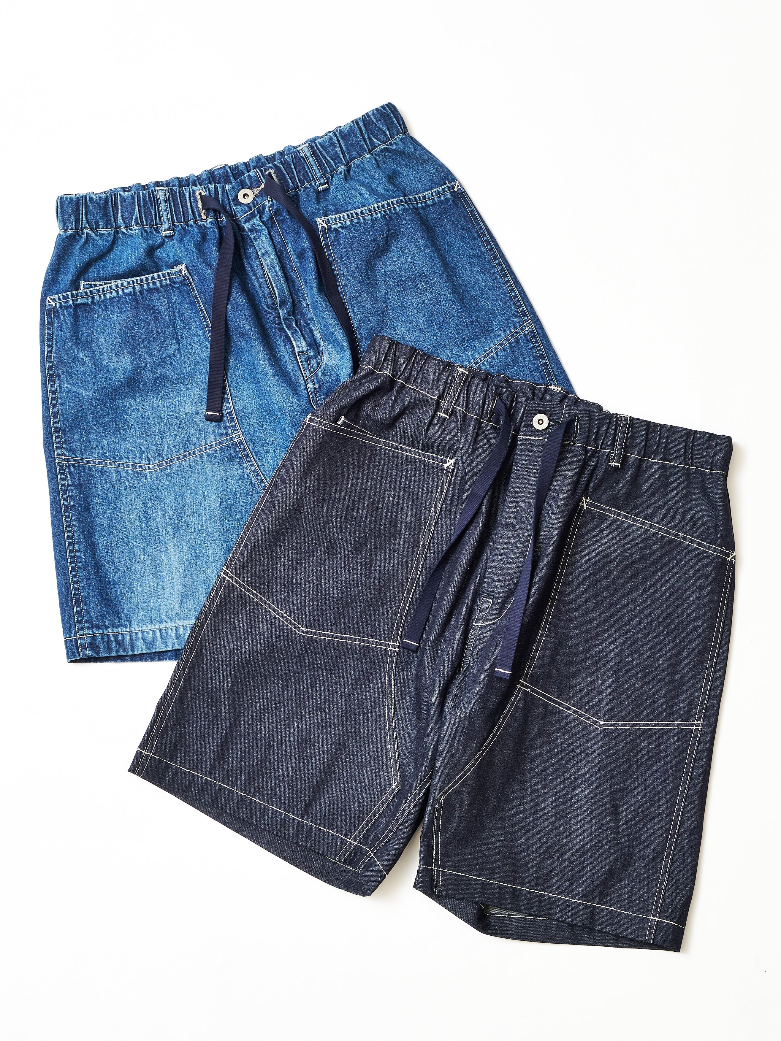 #3312S-01W E-Z DND Shorts : 10oz. Denim worn indigo_7