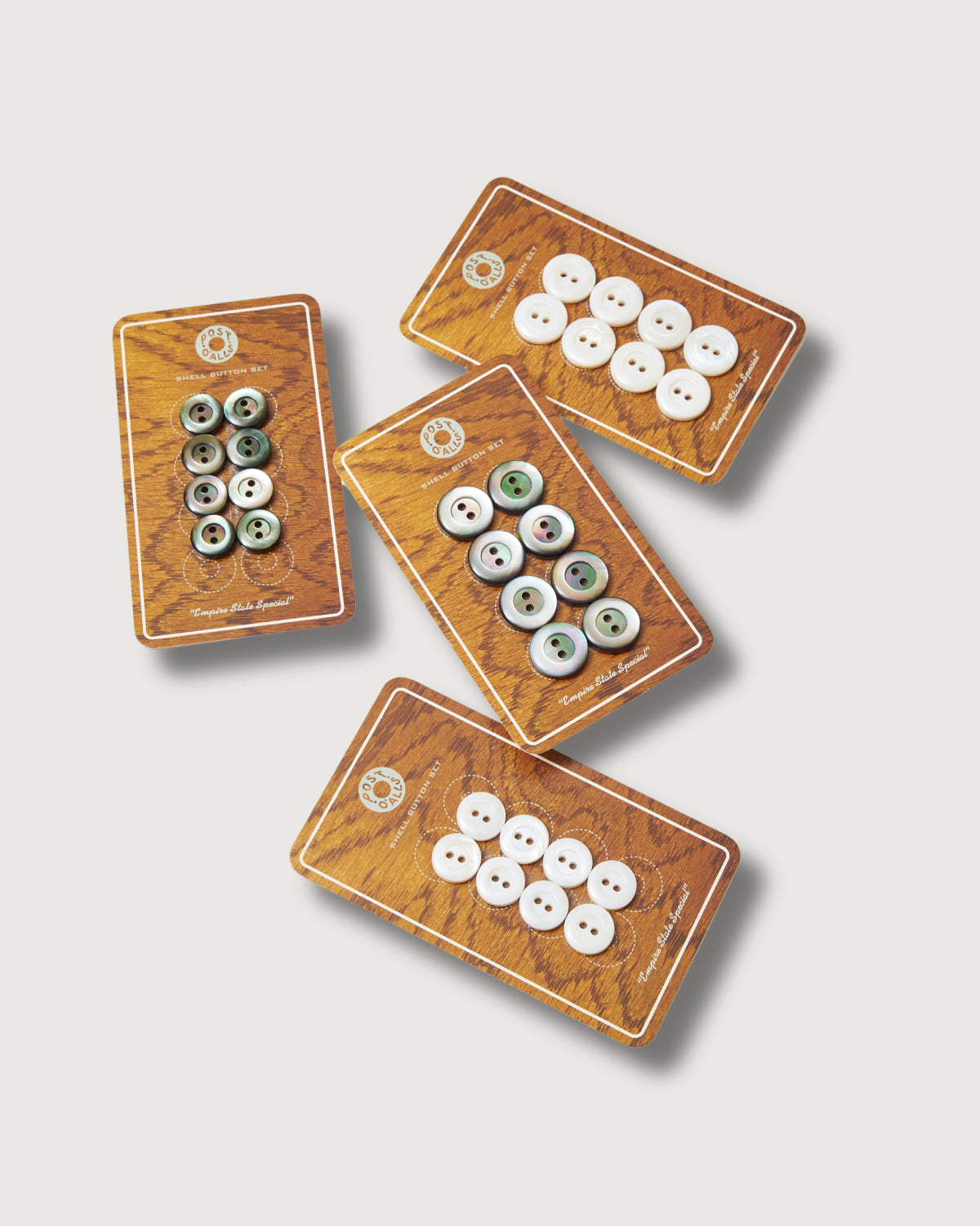 Post O'Alls : Shell Button Set (white / black) 8 pieces for shirt