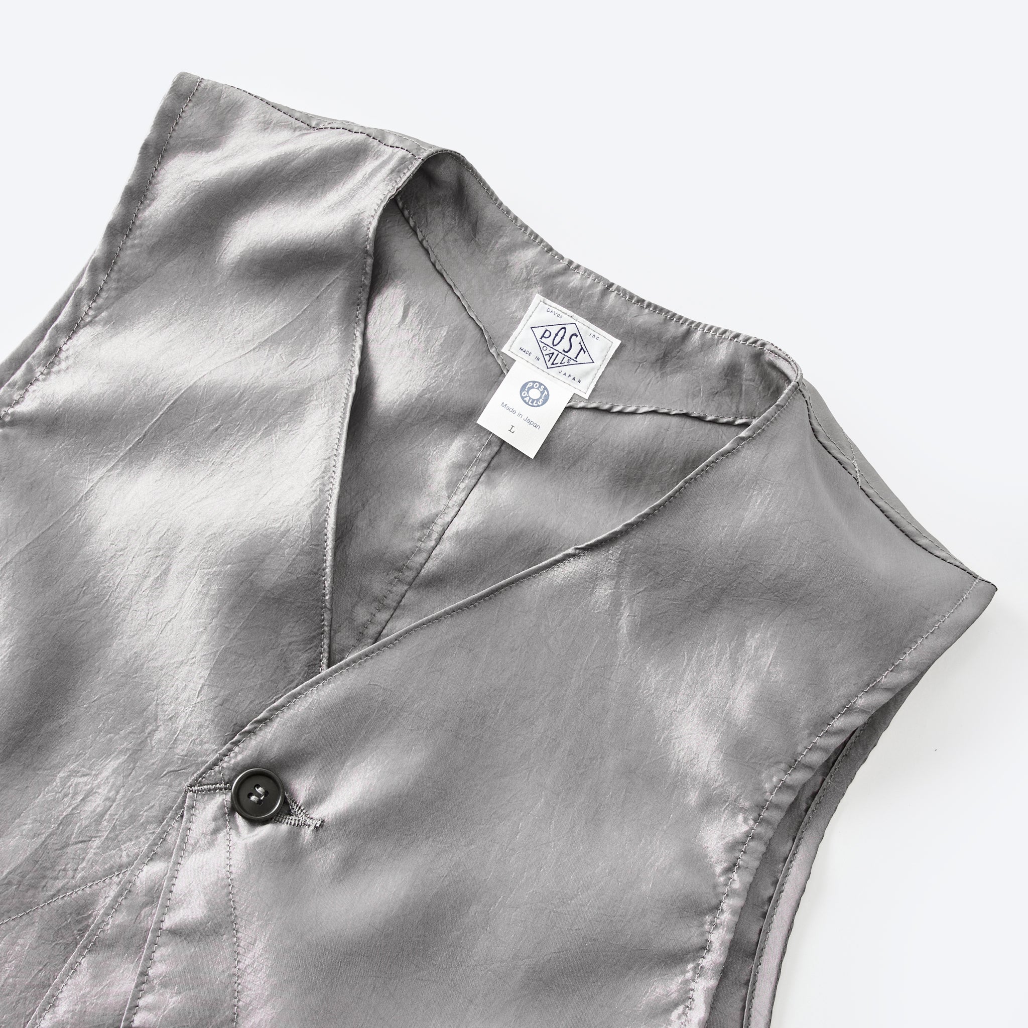 #3503-MTS DEE Vest 2 : metallic taffeta silver grey
