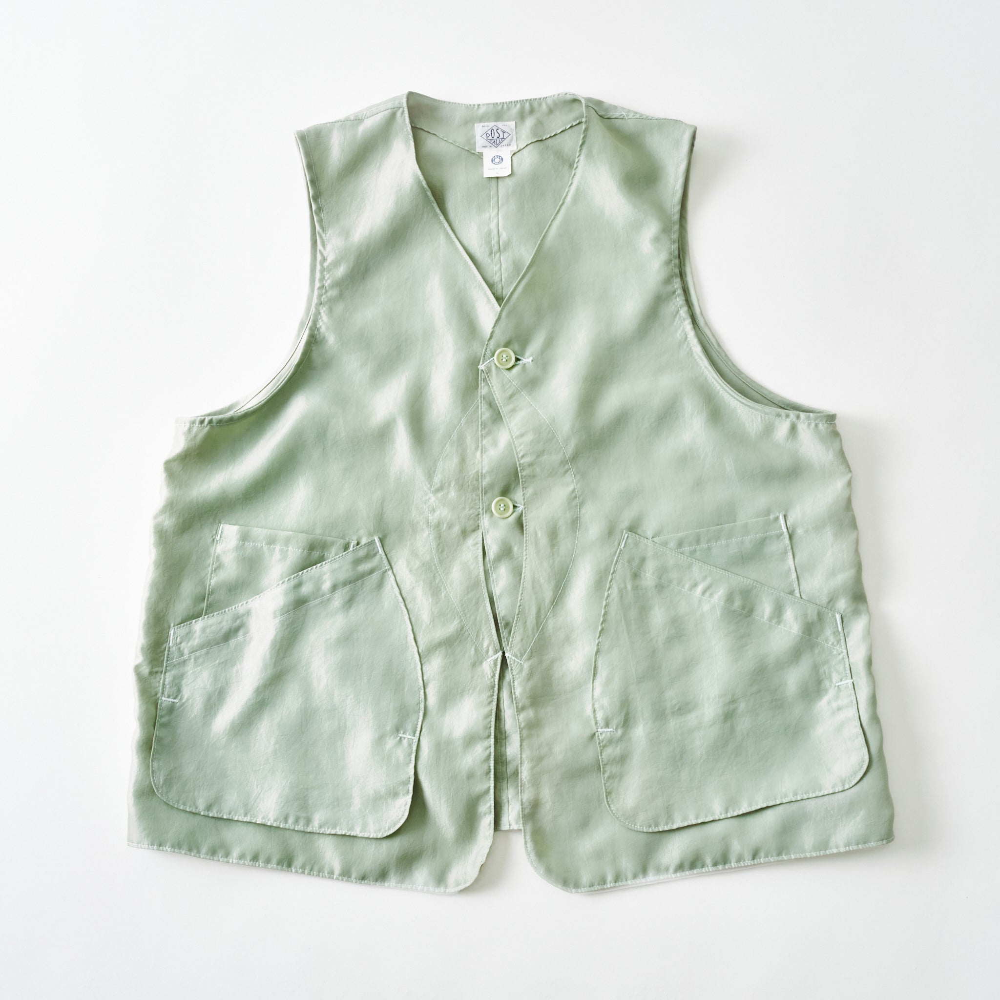#3503-MTG DEE Vest 2 : metallic taffeta green