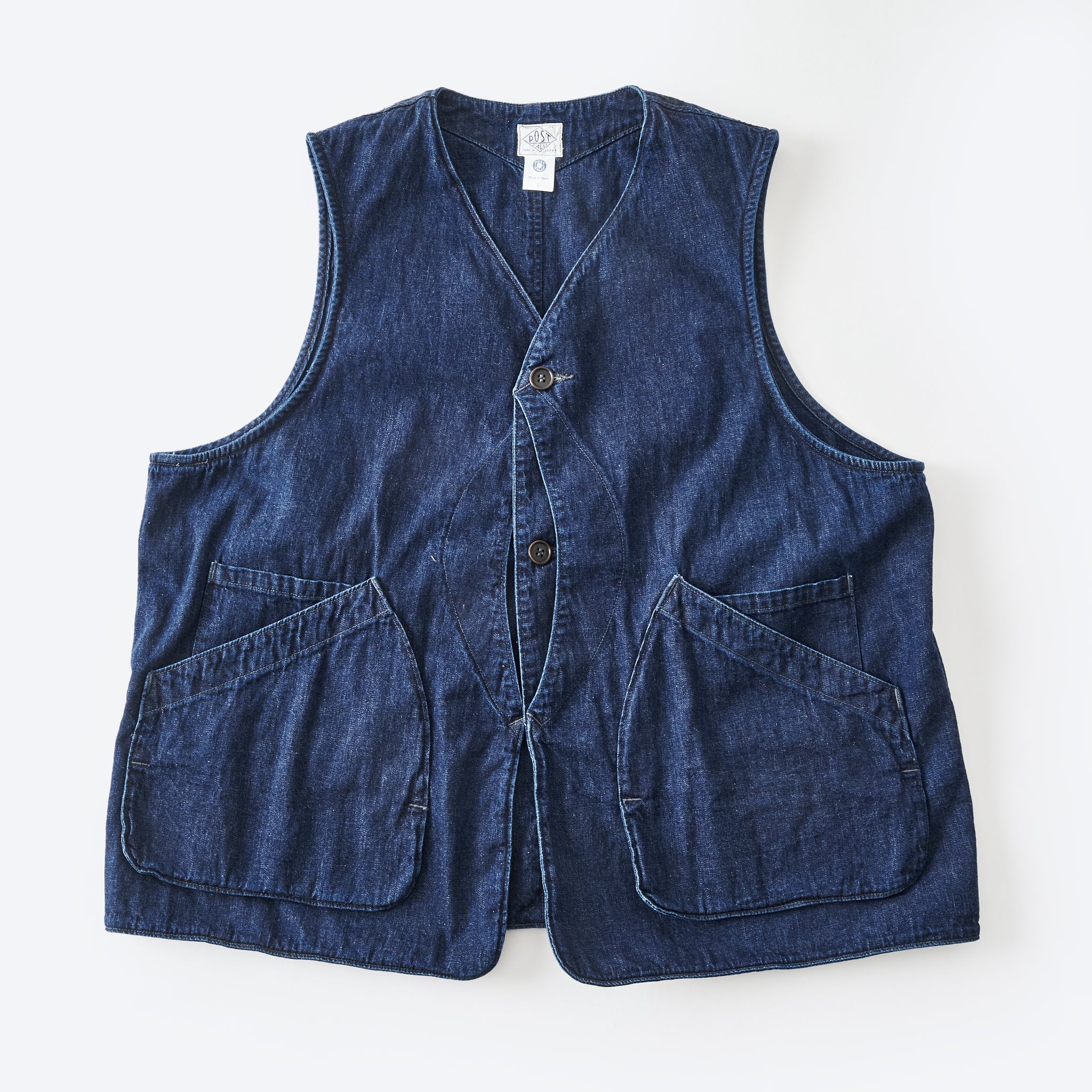 #3503-8DI DEE Vest 2 : 8oz. Denim indigo deep wash