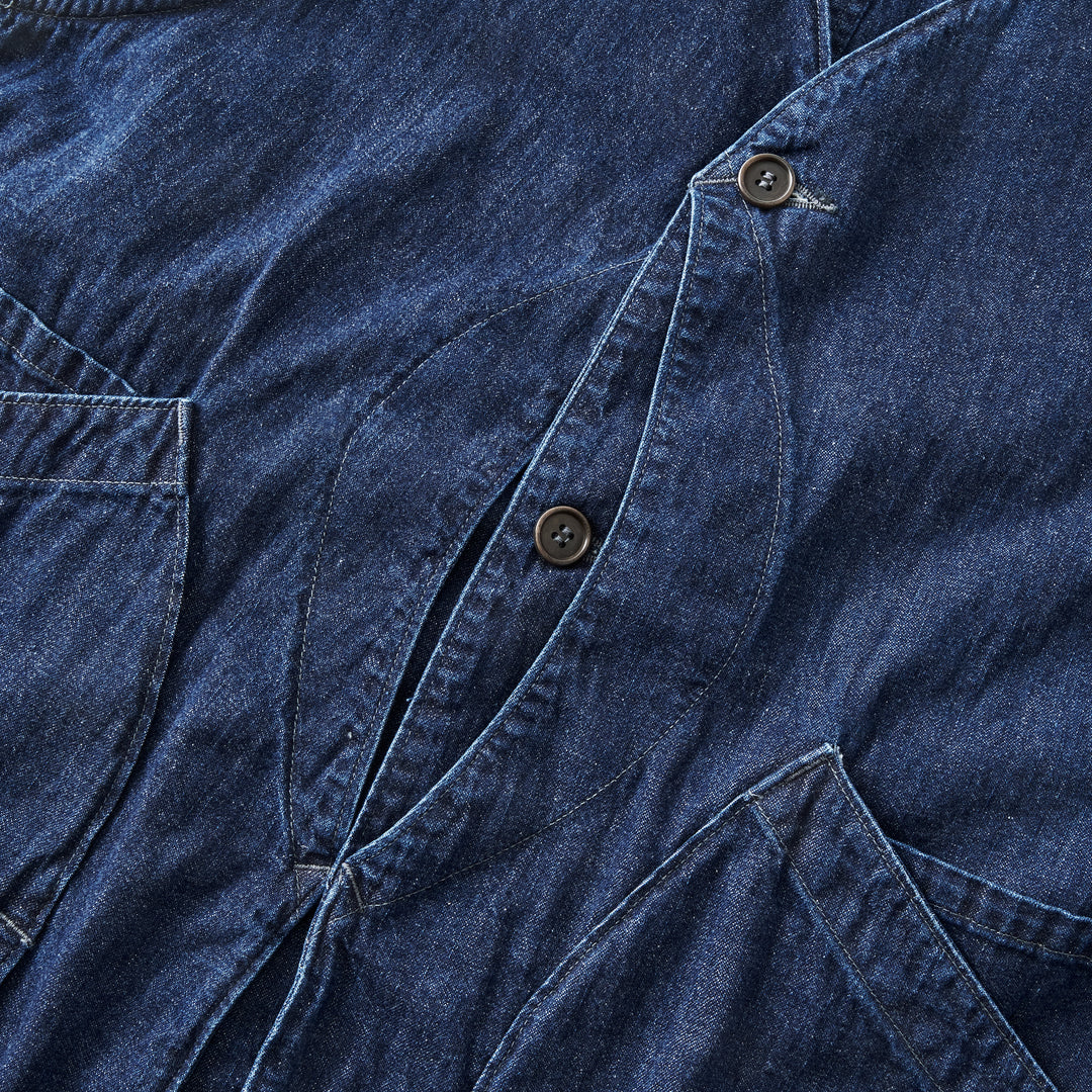 3503-8DI DEE Vest 2 : 8oz. Denim indigo deep wash – POST OʼALLS