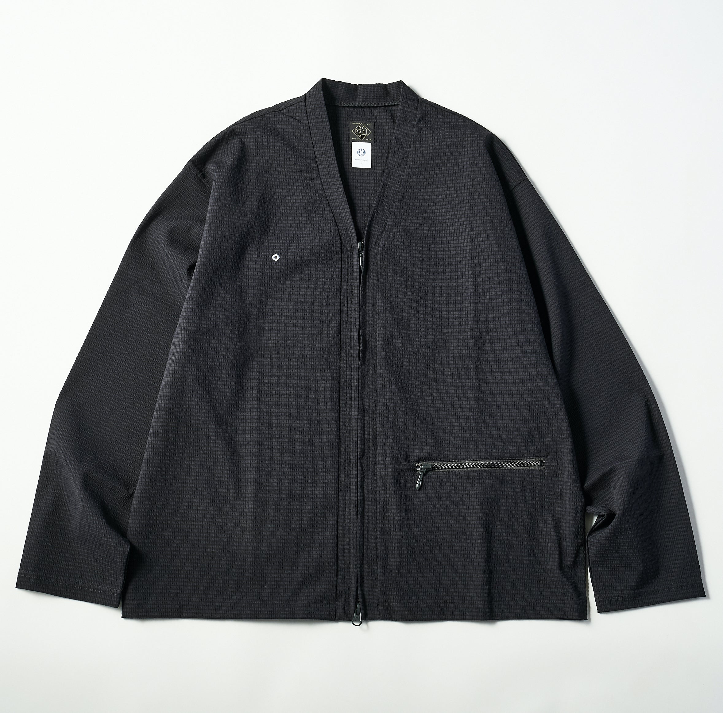 #3609 E-Z Zip Cardigan PS2 : poly mesh seersucker navy