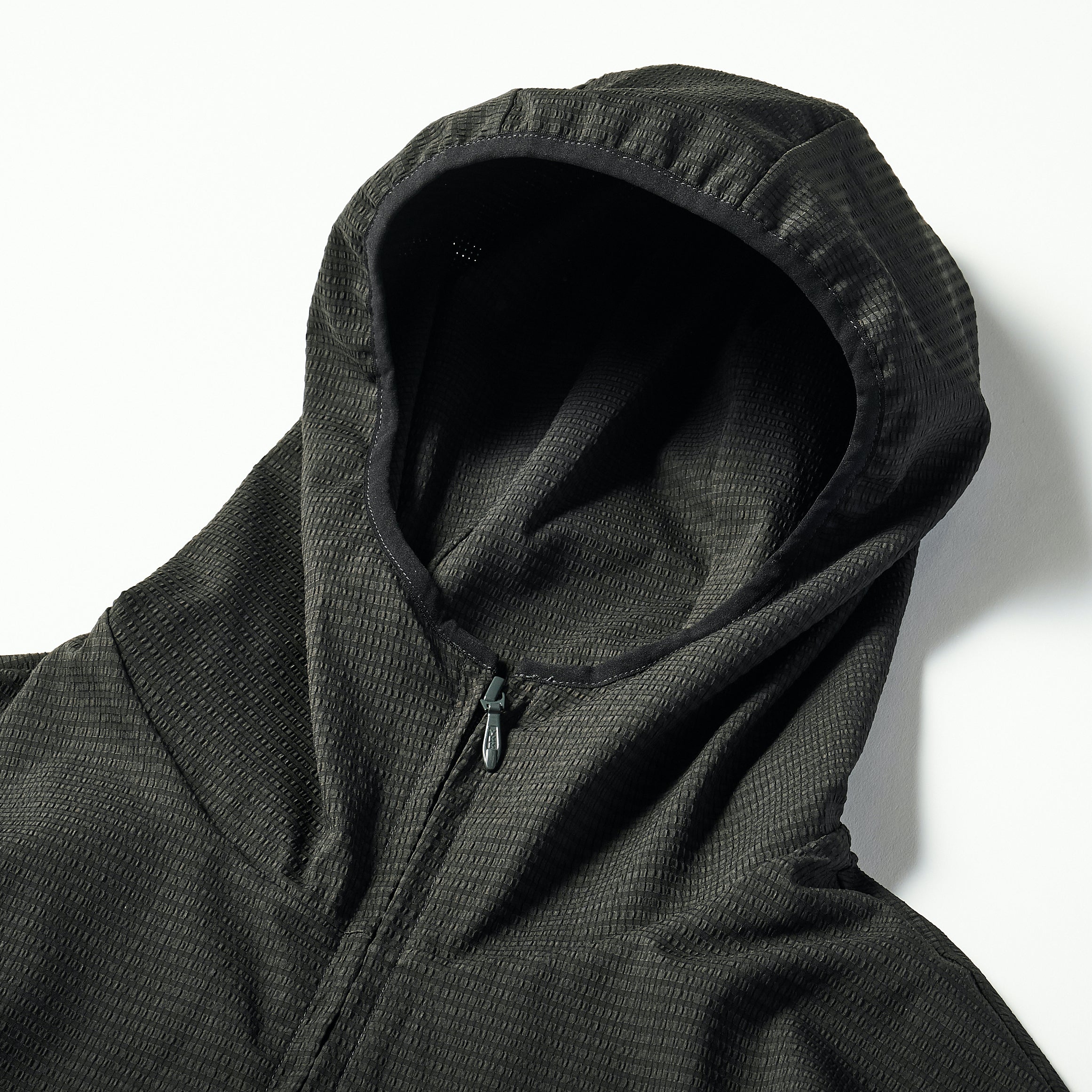 #3601 E-Z Hoodie PS1 : poly mesh seersucker charcoal