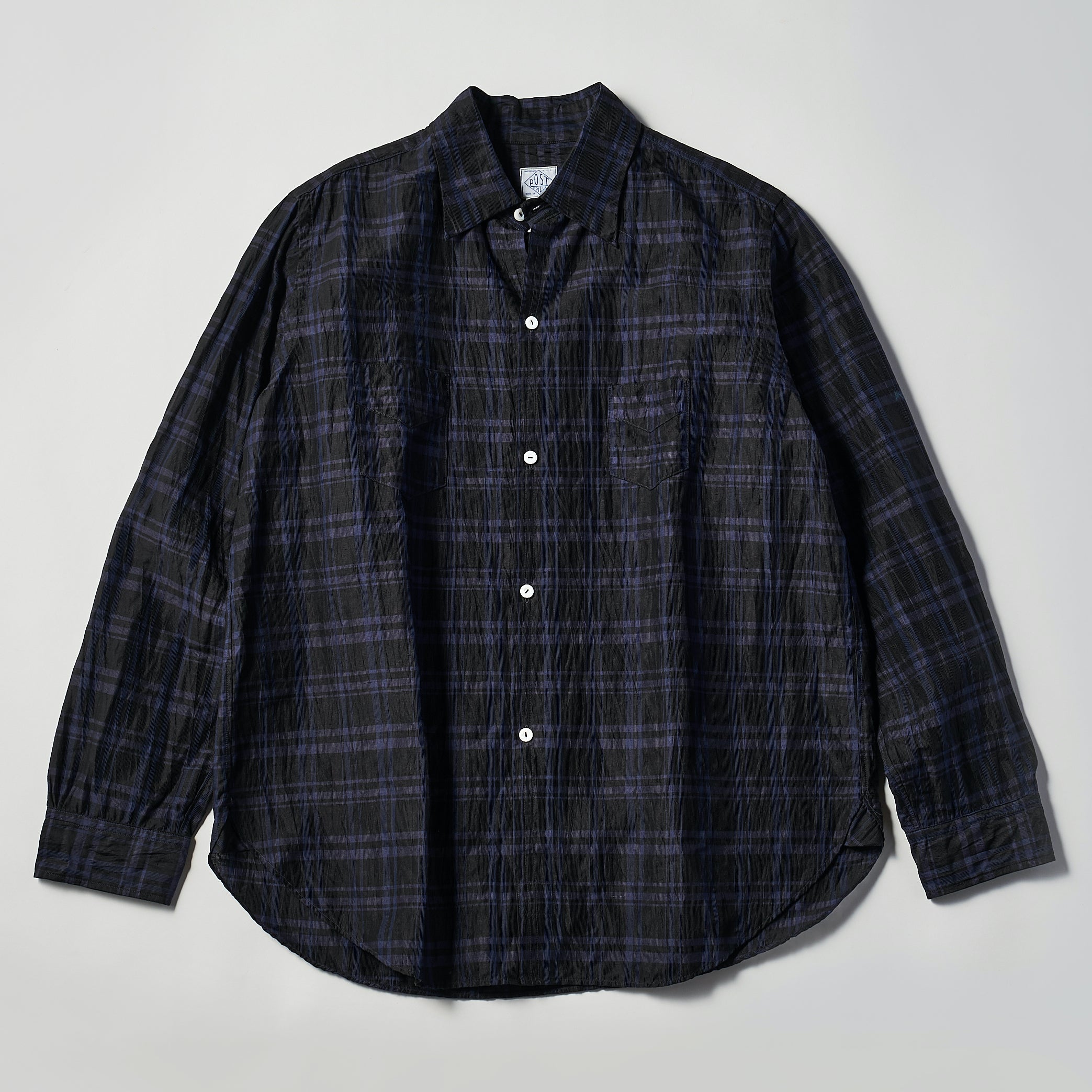 #3206 NEUTRA 2 CL5 : crinkle linen/cotton navy check