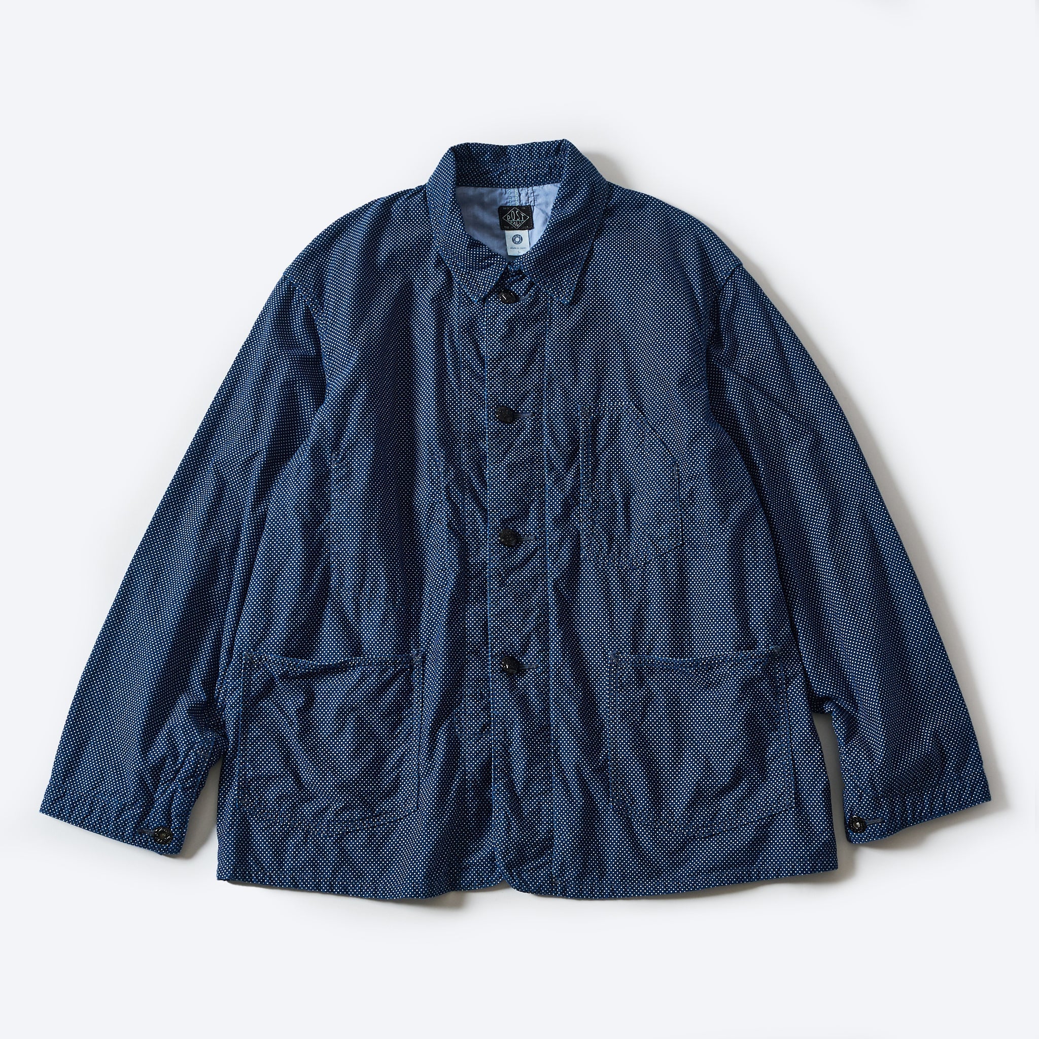 #1101L-DC Lined No.1 Jacket : dot x feather chambray indigo
