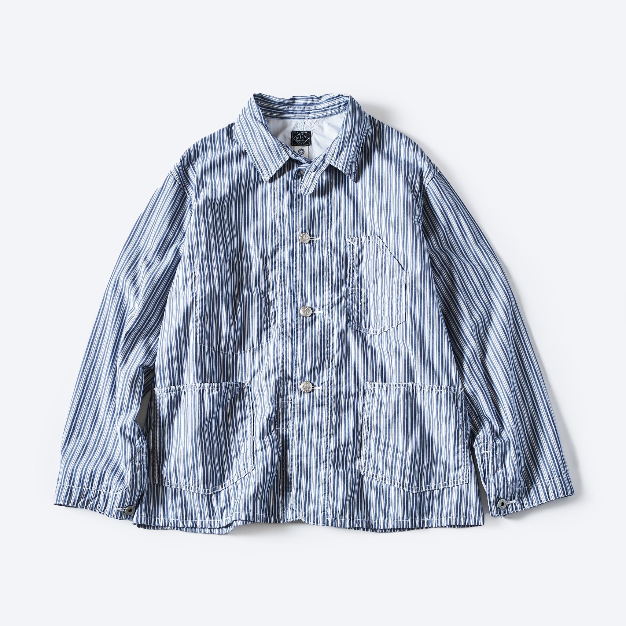 #1101L-SB1 Lined No.1 Jacket : stripe x white broadcloth 1 blue