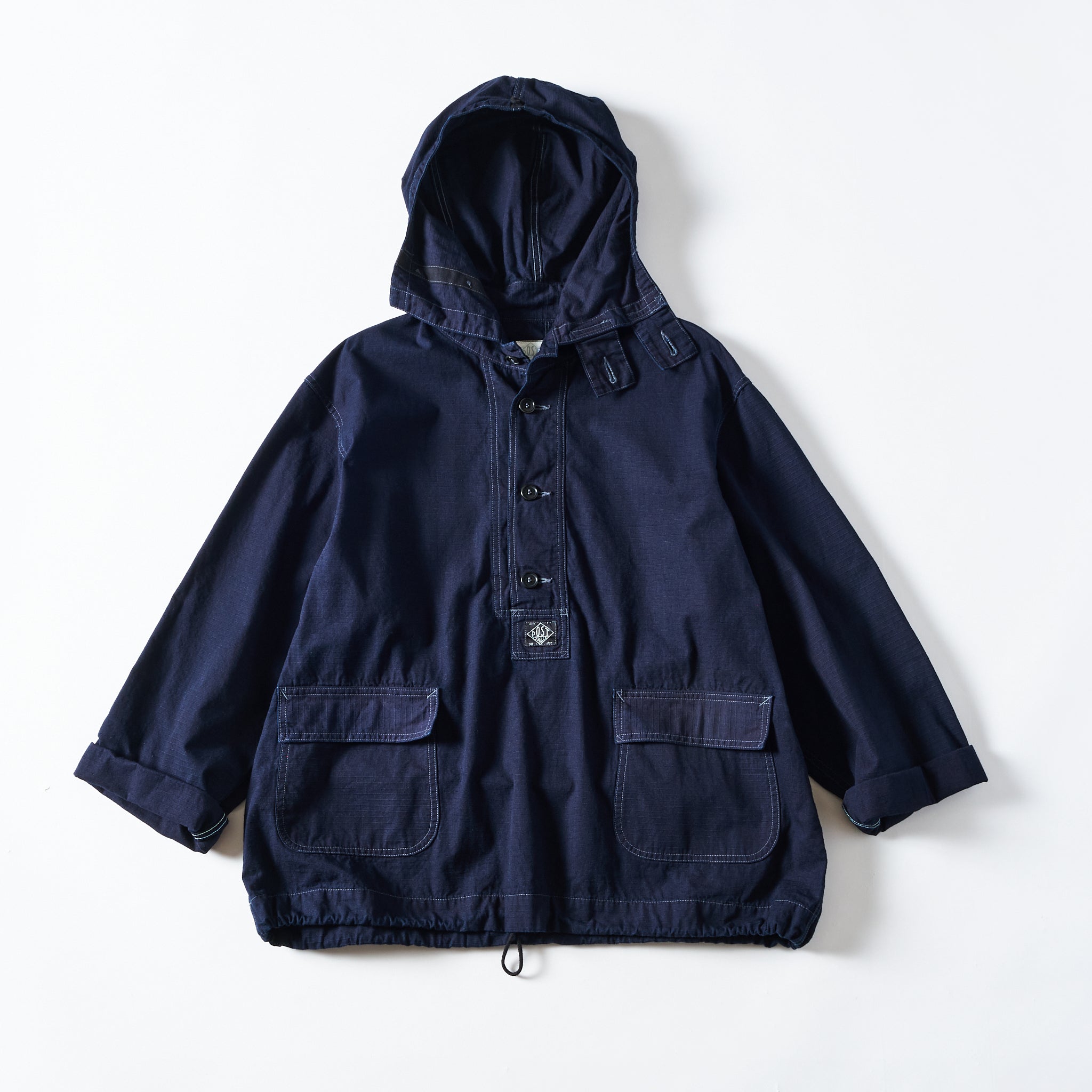 #1105-CRI NAVY Parka: cotton ripstop indigo