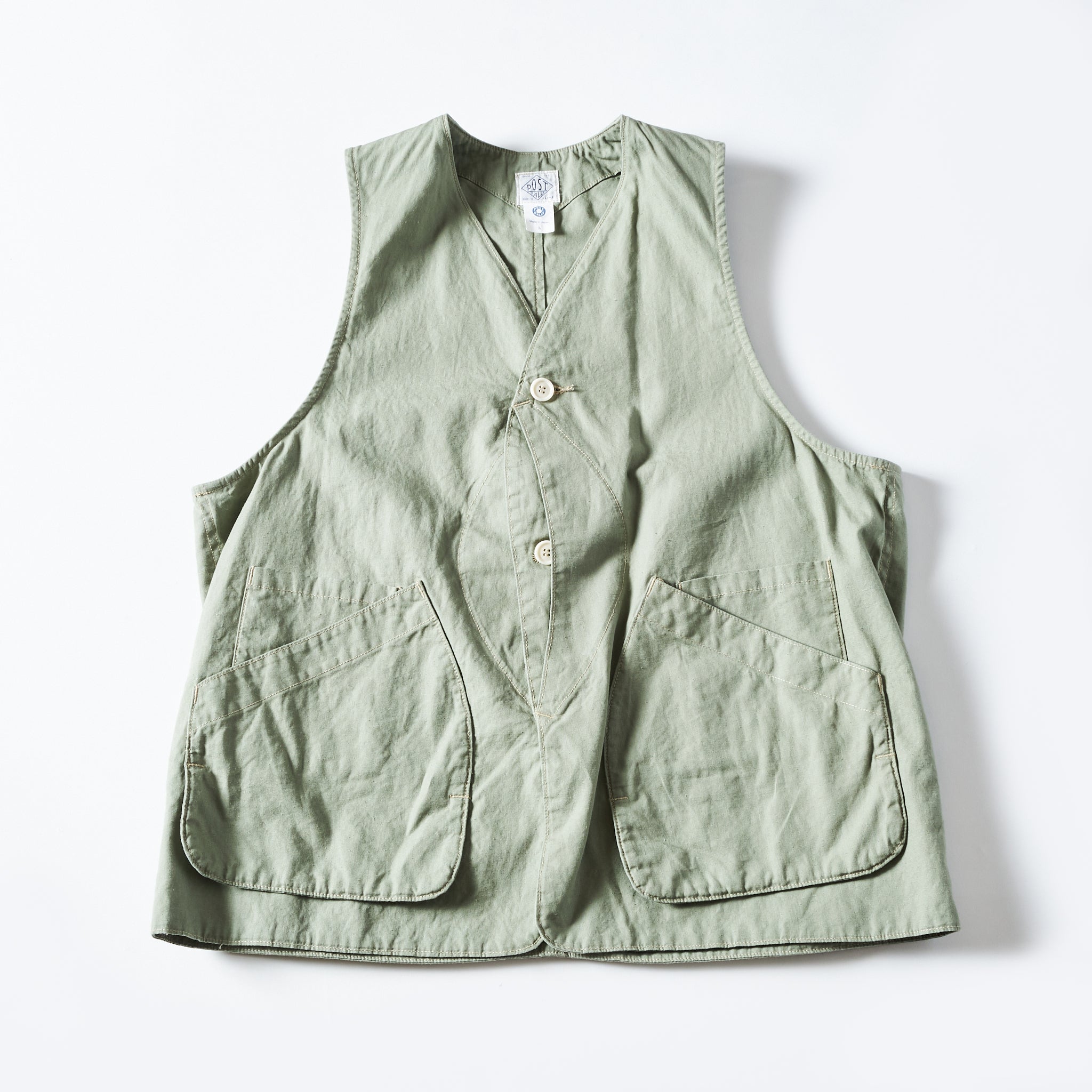 #3502-HCP2 ​​DEE Vest: hemp/cotton poplin sage