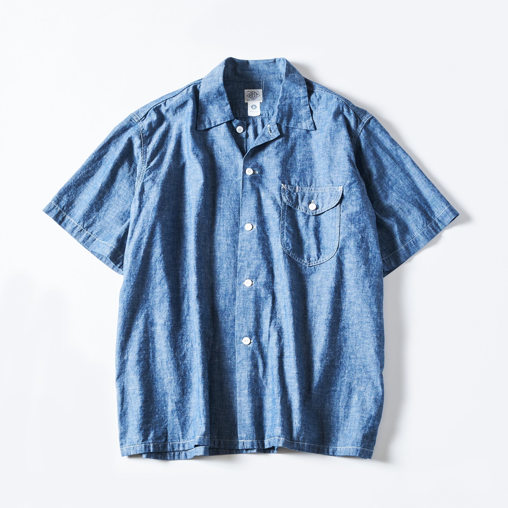 #1207B-CC New Basic Shirt S/S : classic chambray indigo