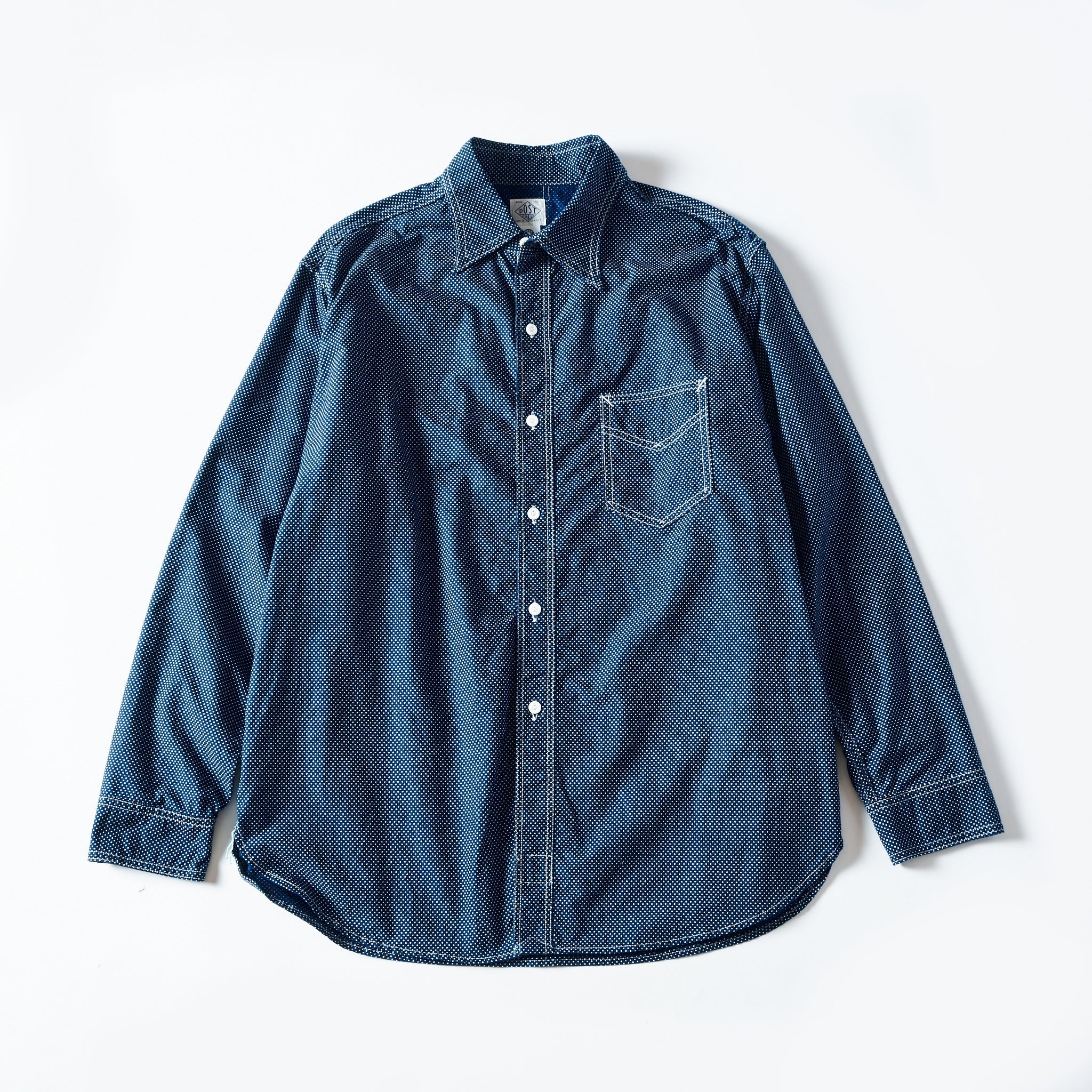 #1211-DS The POST : dot shirting indigo
