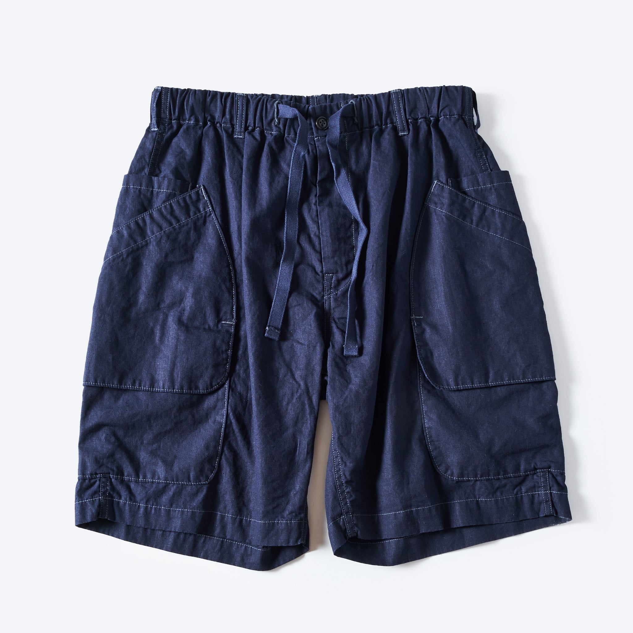 [PRE-ORDER SUMMER] #2323E-HCP3 EZ DEE's Shorts : hemp/cotton poplin navy
