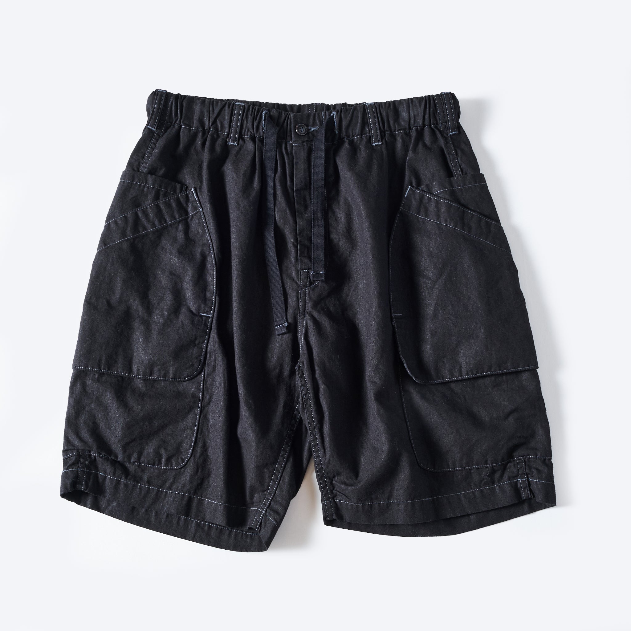 [PRE-ORDER SUMMER] #2323E-HCP4 EZ DEE's Shorts : hemp/cotton poplin black