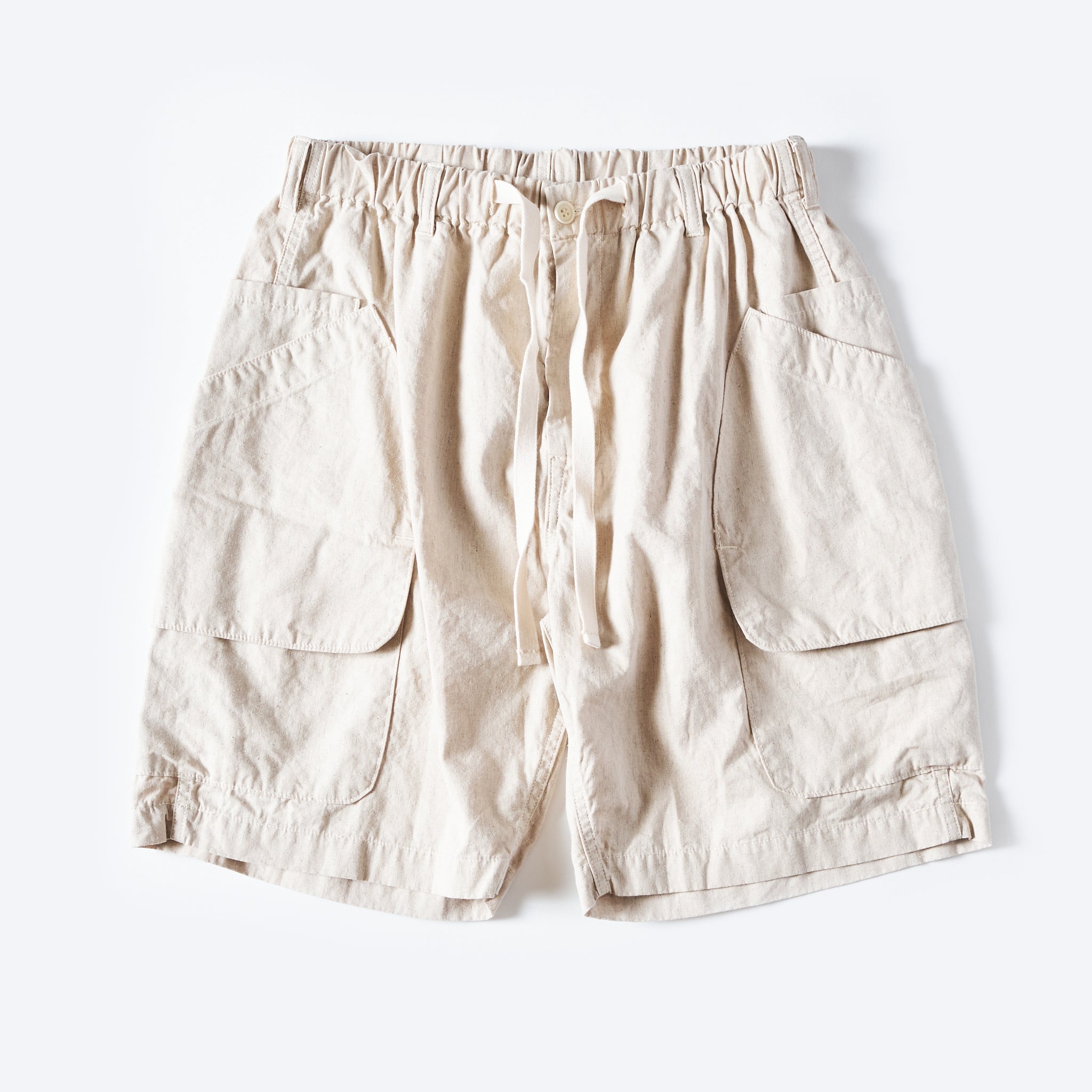 [PRE-ORDER SUMMER] #2323E-HCP1 EZ DEE's Shorts : hemp/cotton poplin natural