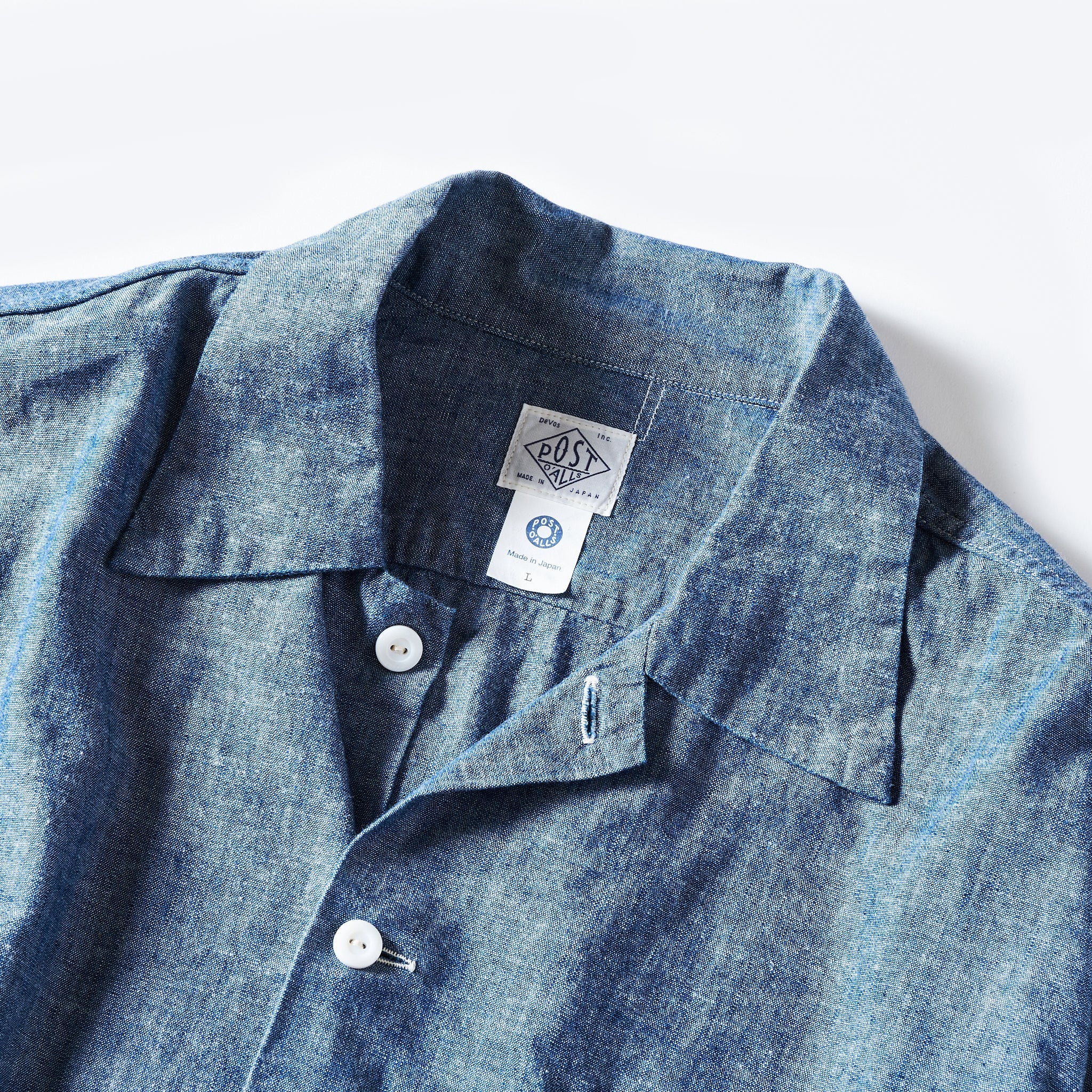 #1207B-CC New Basic Shirt S/S : classic chambray indigo