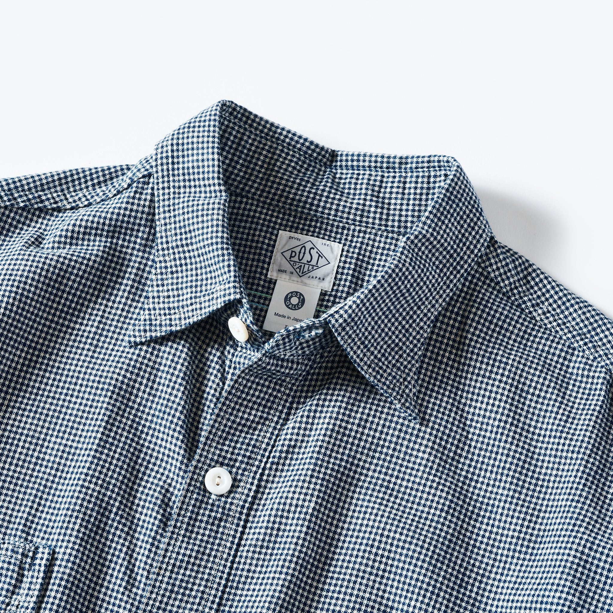 #1206-CLG No.6 Shirt: cotton/linen gingham indigo